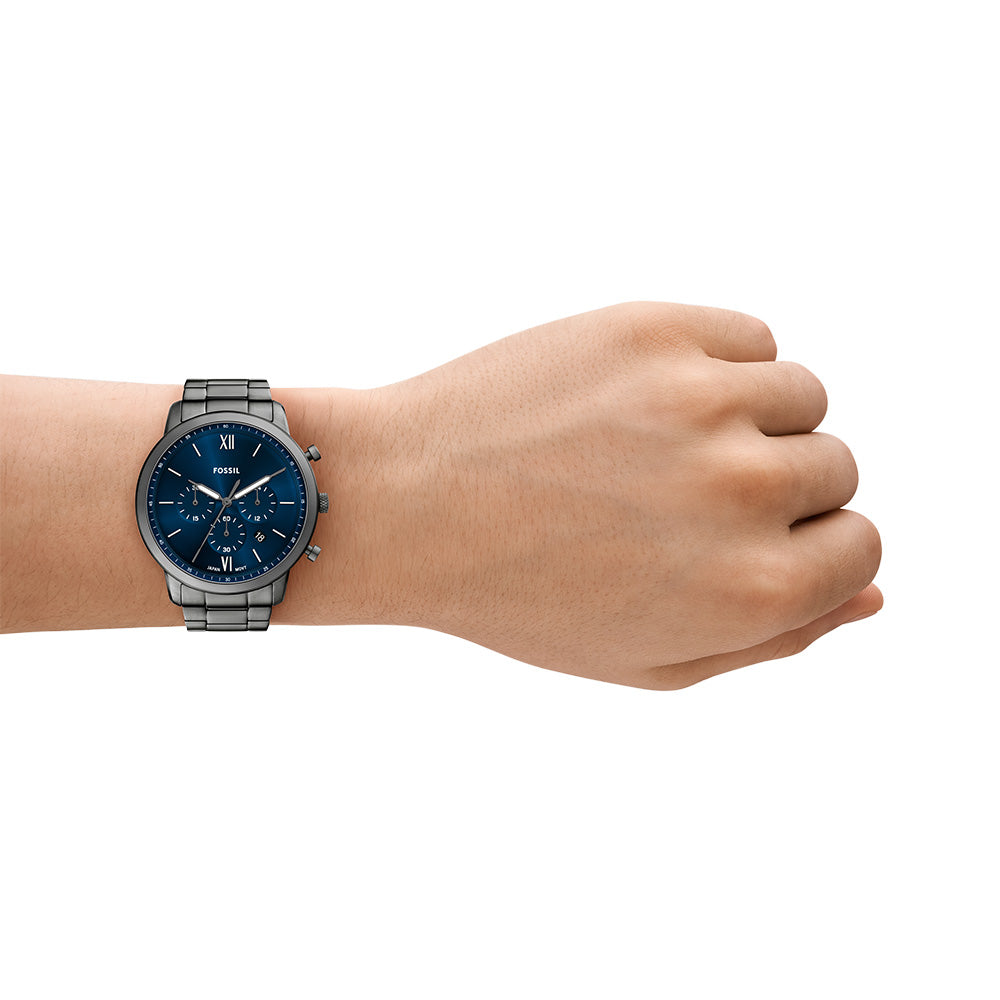 Fossil Neutra FS6111 Chronograph Watch for Men - Stainless Steel Mesh Band, Water Resistant, Date Display - Perfect for Business, Casual & Everyday Wear