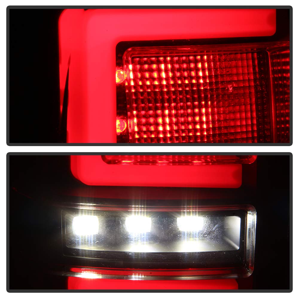 ACANII Black Housing Full LED Dual Tube Tail Lights Brake Lamps for 2016-2023 Toyota Tacoma - Driver & Passenger Side - Upgrade Your Truck's Style & Visibility for Night Driving & Off-Road Adventures