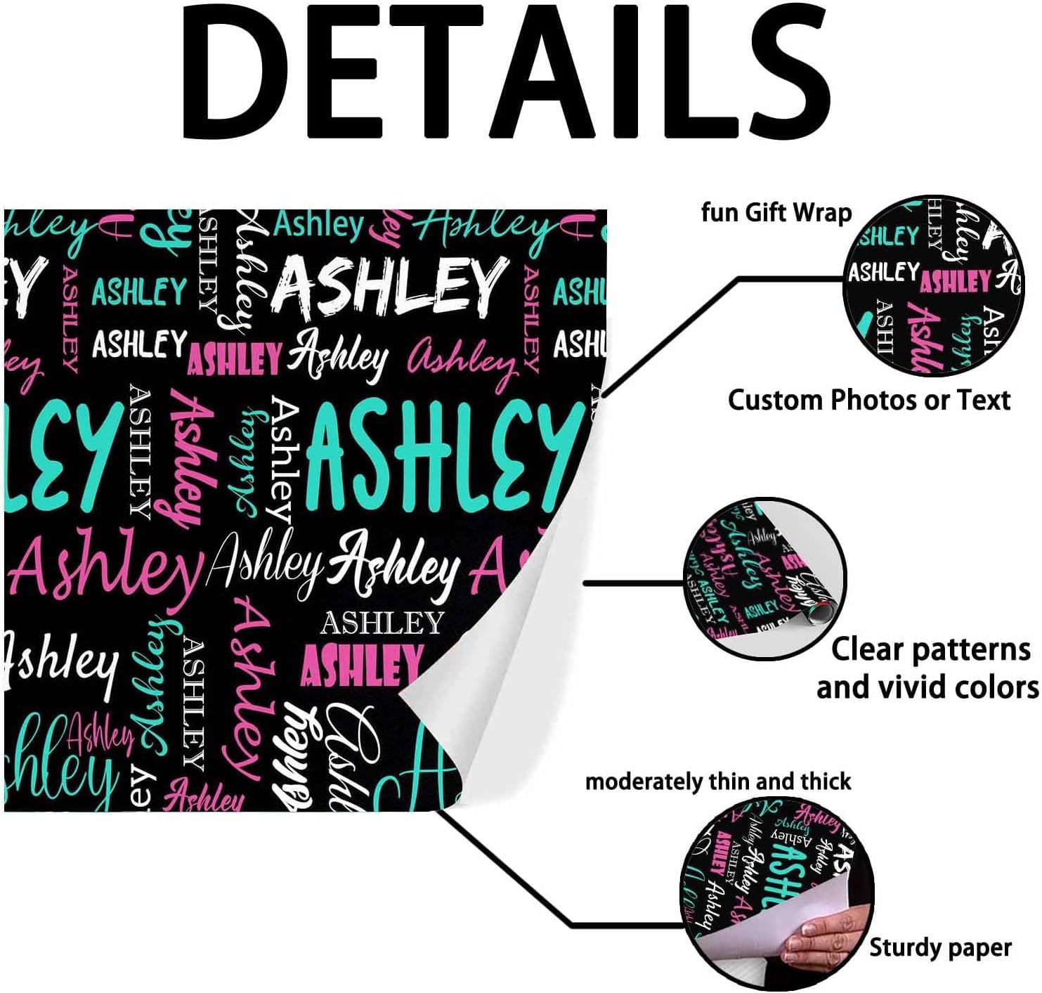 Custom Personalized Name Birthday Wrapping Paper - Funny Gift Wrap 58