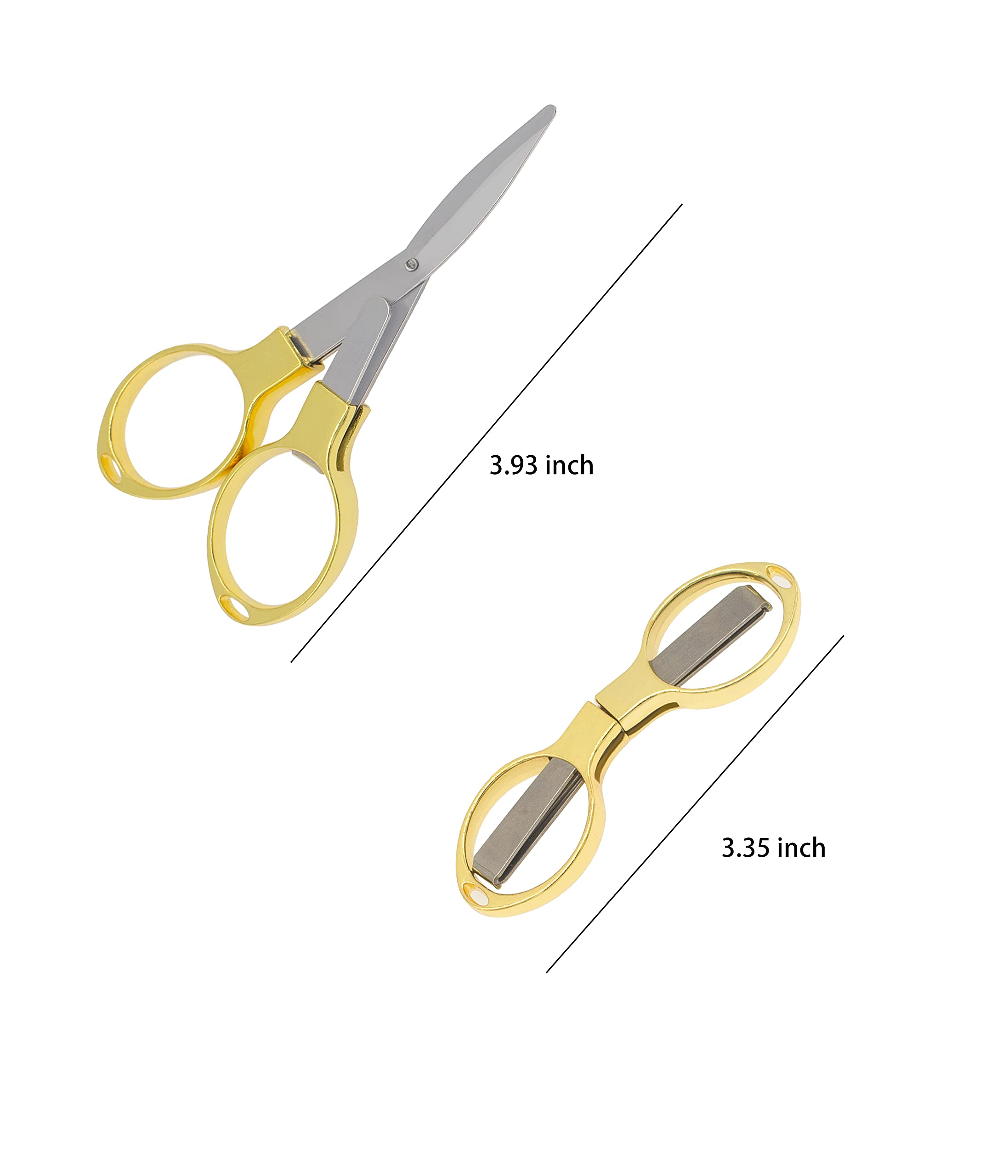 2 Pack Portable Folding Scissors - Stainless Steel Travel Sewing Scissors with Telescopic Design for Crafting, Fishing Line Cutting & Outdoor Adventures