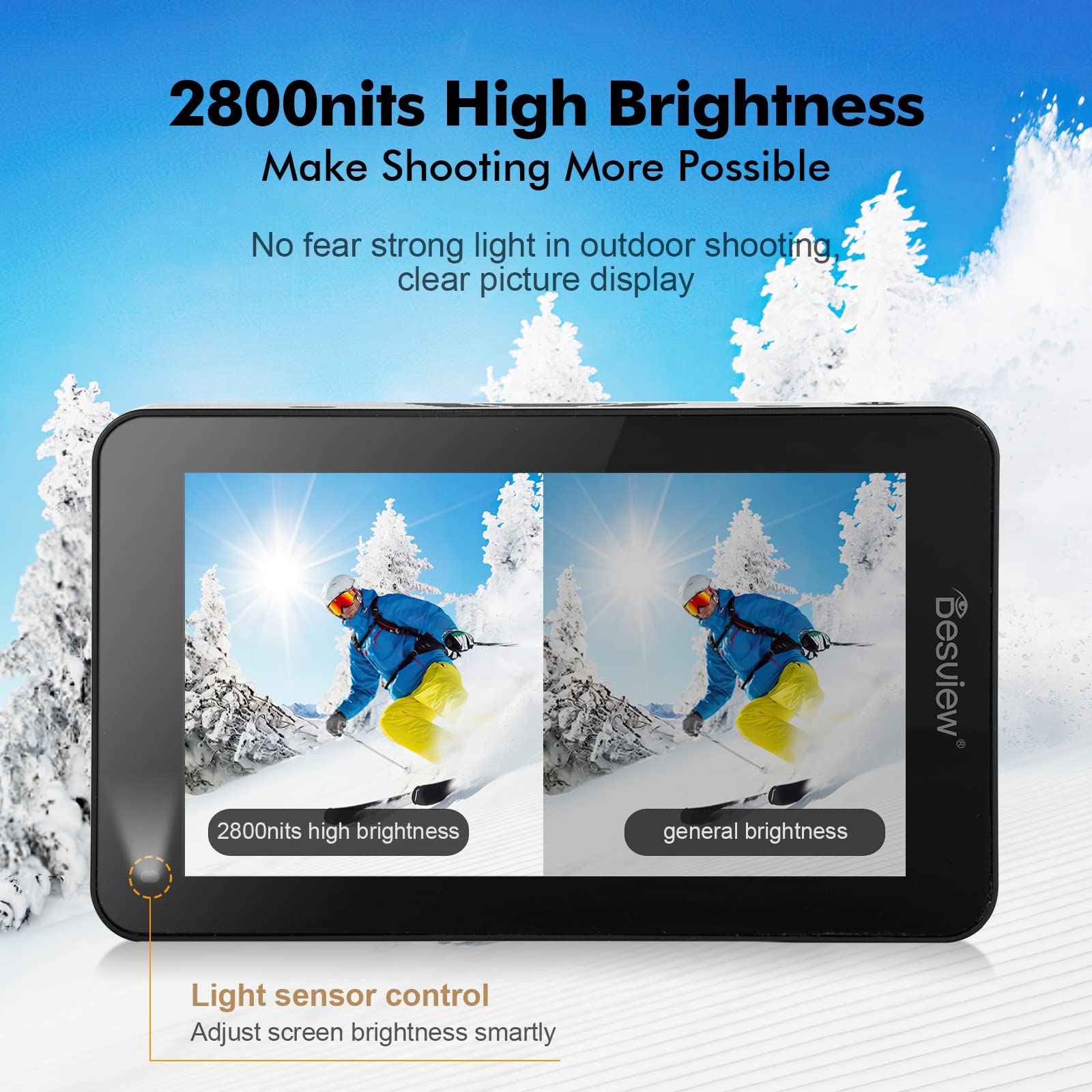 Desview R6 5.5 Inch 2800nits Full HD 1920x1080 IPS Touch Screen Camera Field Monitor with 4K HDMI, 3D LUT, Waveform & Focus Assist - Perfect for DSLR Filmmaking, Video Production & Outdoor Shooting
