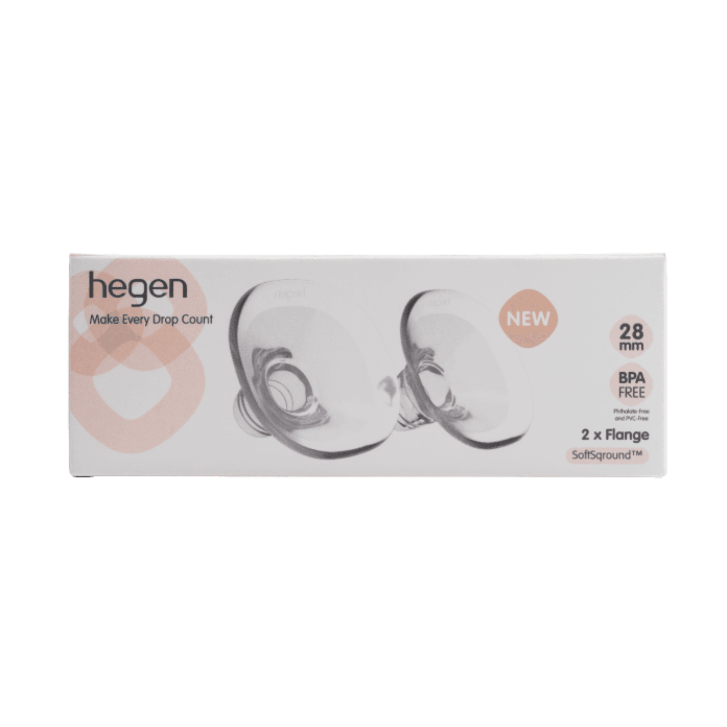 Hegen 28mm SoftSqround™ Flange (2 Pack) - Perfect for Breast Pump Accessories & Baby Bottle Feeding Systems