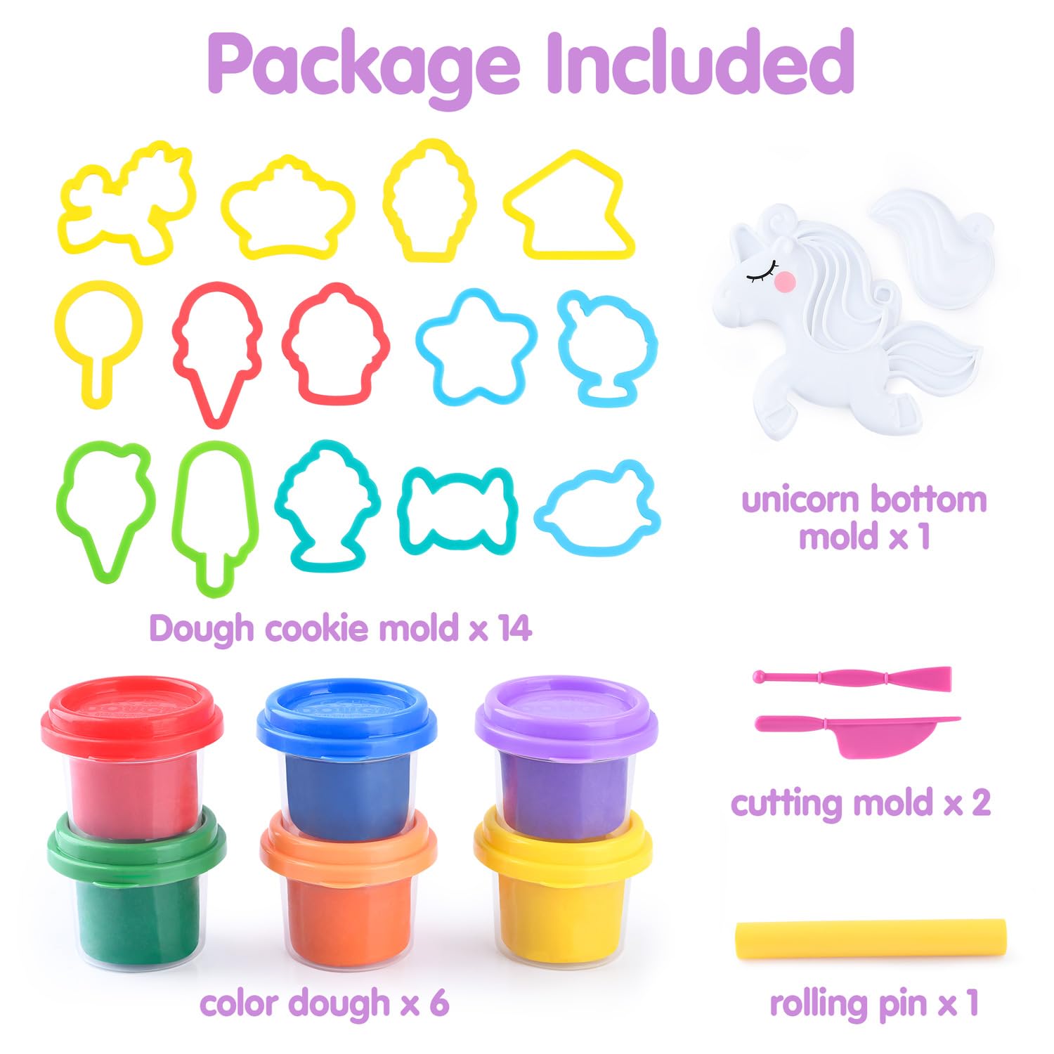 Unicorn Play Dough Set for Kids Ages 4-8 | DIY Ice Cream Making Kit with Molds & Tools | Non-Toxic, Safe Sensory Toy for Girls & Boys | Perfect for Birthday Gifts & Creative Play at Home