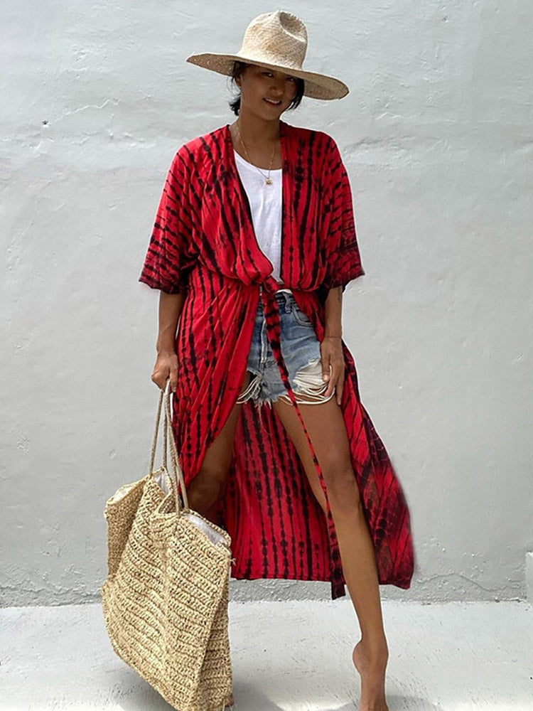 Stylish Striped Beach Pareo - Women's Bikini Cover Up for Summer Vacation & Poolside Lounging | Lightweight & Flowy Wrap Skirt for Tropical Getaways, Beach Parties, and Resort Wear