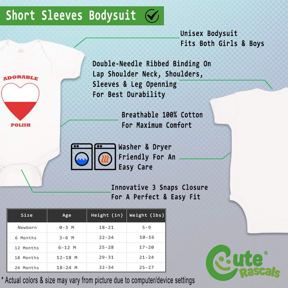 Custom Personalized Baby Bodysuit - Adorable Polish Heart Design - 100% Cotton Unisex Infant Clothes (0-6 Months) - Perfect for Newborn Photos, Christening Gifts & Family Matching Outfits