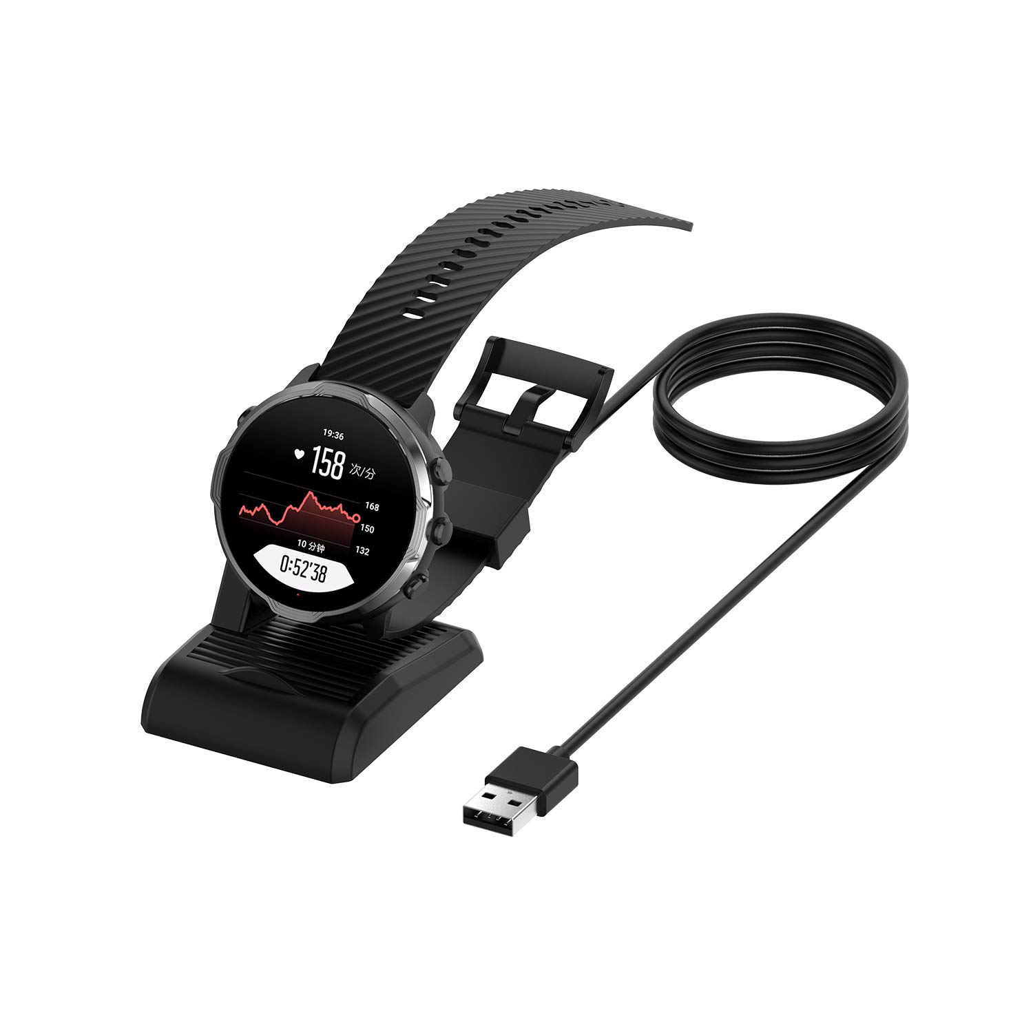 Suunto 7 Charger Stand Replacement - Magnetic Charging Dock with 3.3FT USB Cable | Compatible with Suunto 7 Smartwatch | Perfect for Home, Office & Travel Charging