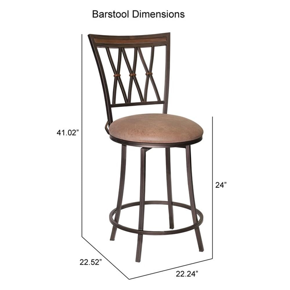Steve Silver Sedona Swivel Stool Counter Chair - Light Brown Bar Stool with 360 Degree Swivel, 22.52 x 22.24 x 41.02 Inches - Perfect for Kitchen Island, Breakfast Bar, Dining Room & Home Office