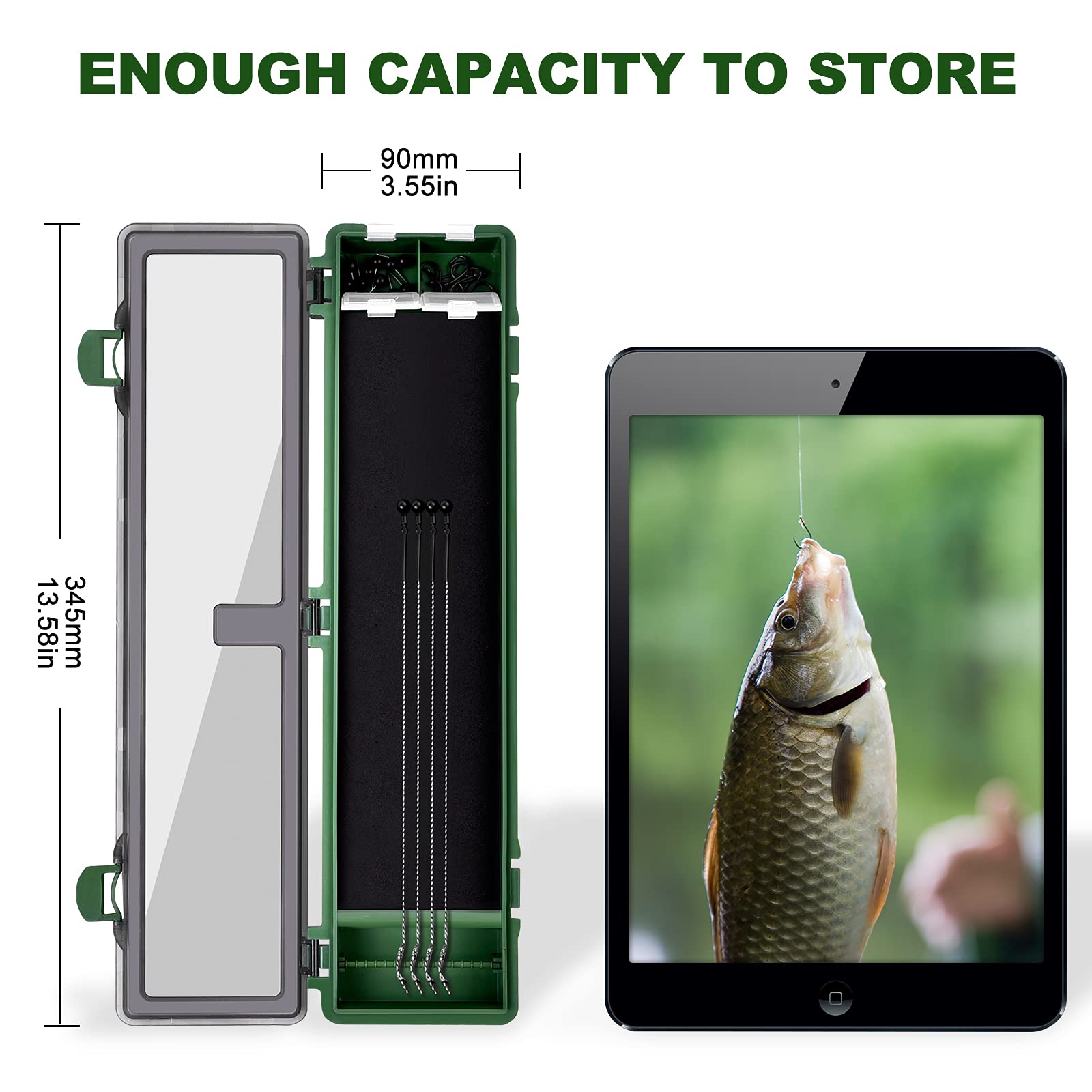**Stiff Hair Rig Tackle Box for Carp Fishing - Includes 4 Hair Rigs, 12 Pins & 10 Barbed Hooks - Portable Rig Storage & Organizer for Anglers - Perfect for Shore, Boat & Tournament Fishing**