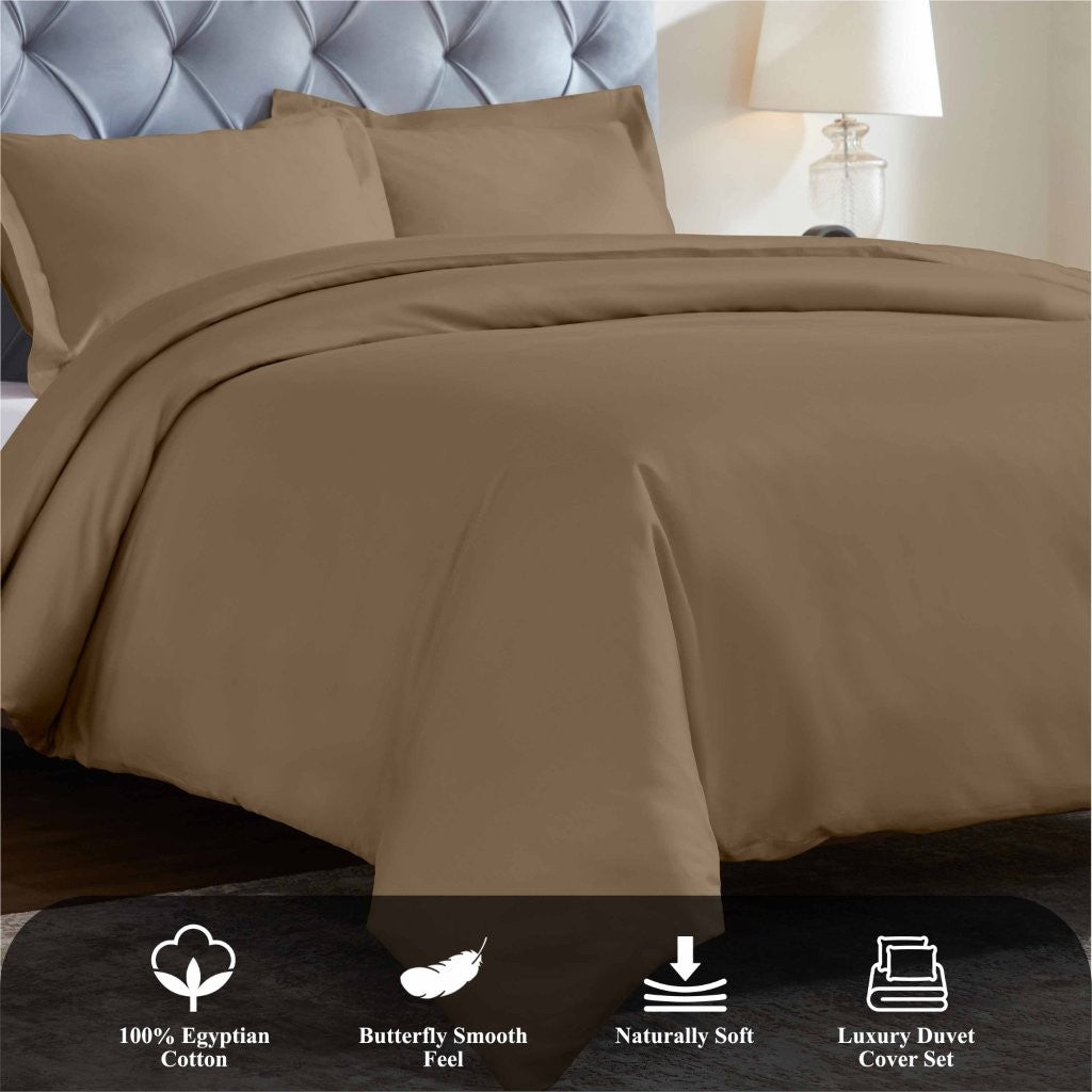 Luxury 1200 Thread Count Egyptian Cotton Duvet Cover Set - King Size, Soft Breathable Bedding for Hotel & Home Use