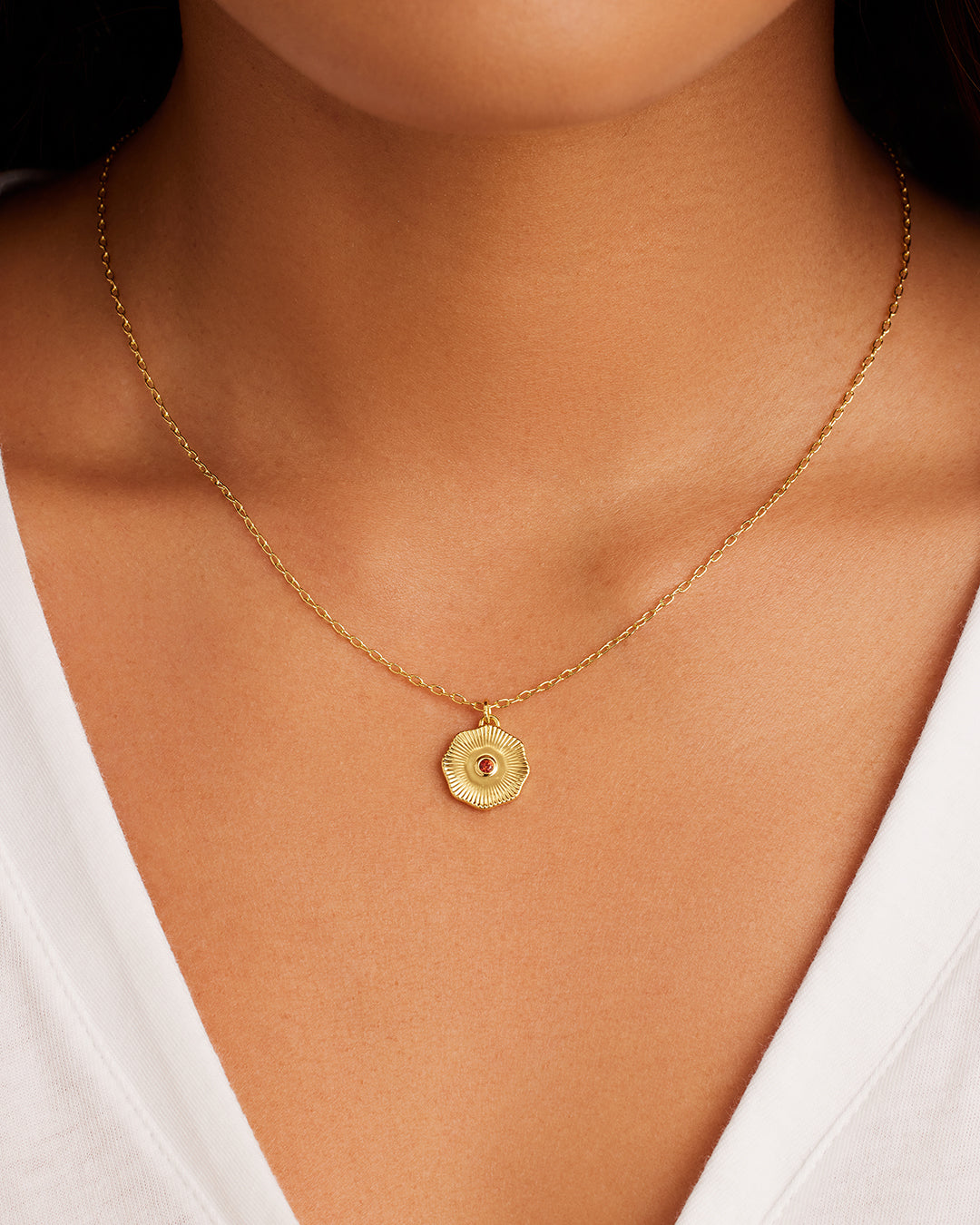 Birthstone Coin Necklace - Personalized Sterling Silver Pendant Jewelry for Women - Perfect Gift for Birthday, Anniversary & Mother's Day | Elegant Everyday Wear & Special Occasions