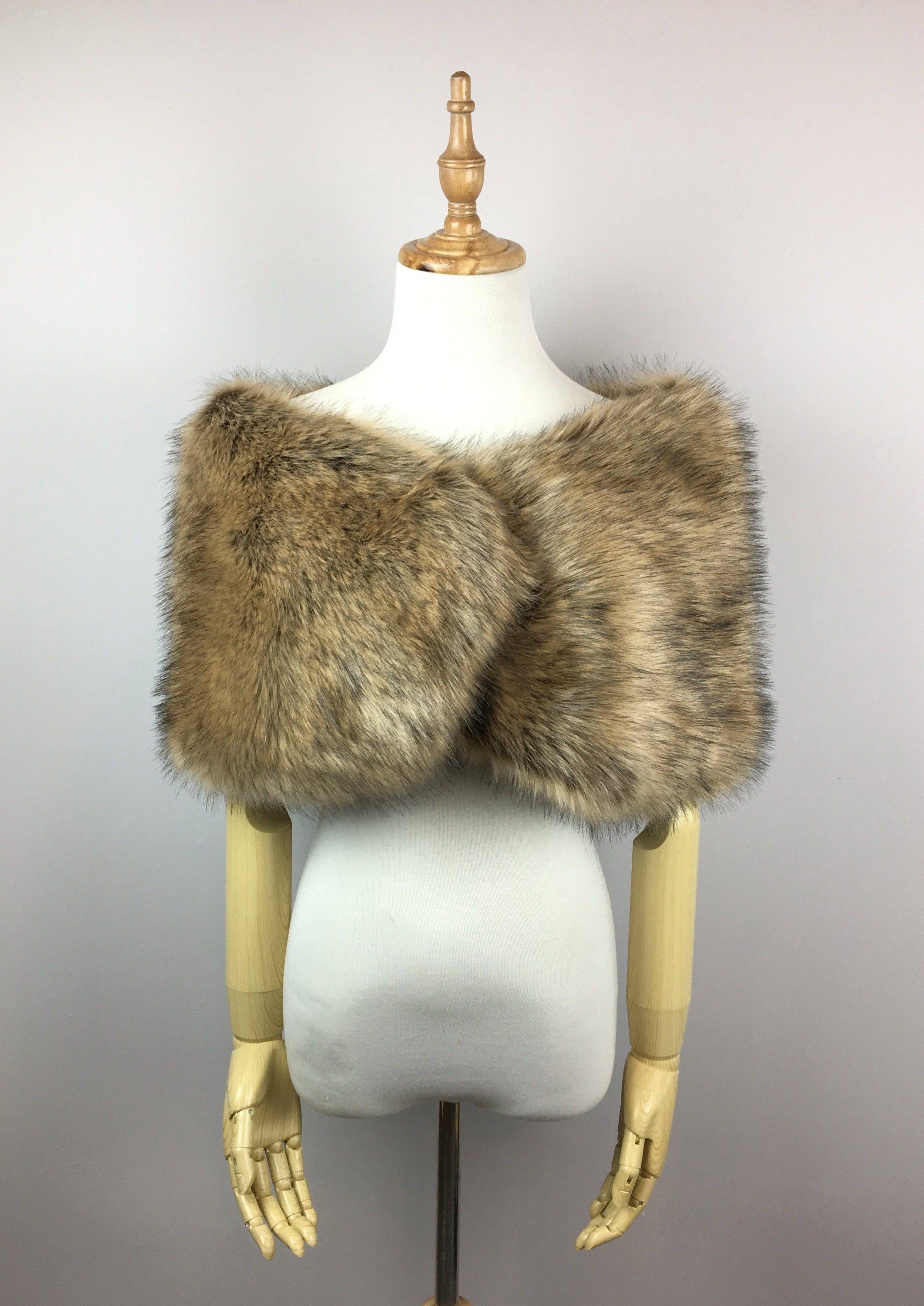 Luxury Brown Fur Wrap Shawl - Soft & Warm Winter Accessory for Women (Serena Brw03) | Perfect for Evening Parties, Weddings & Cold Weather Fashion