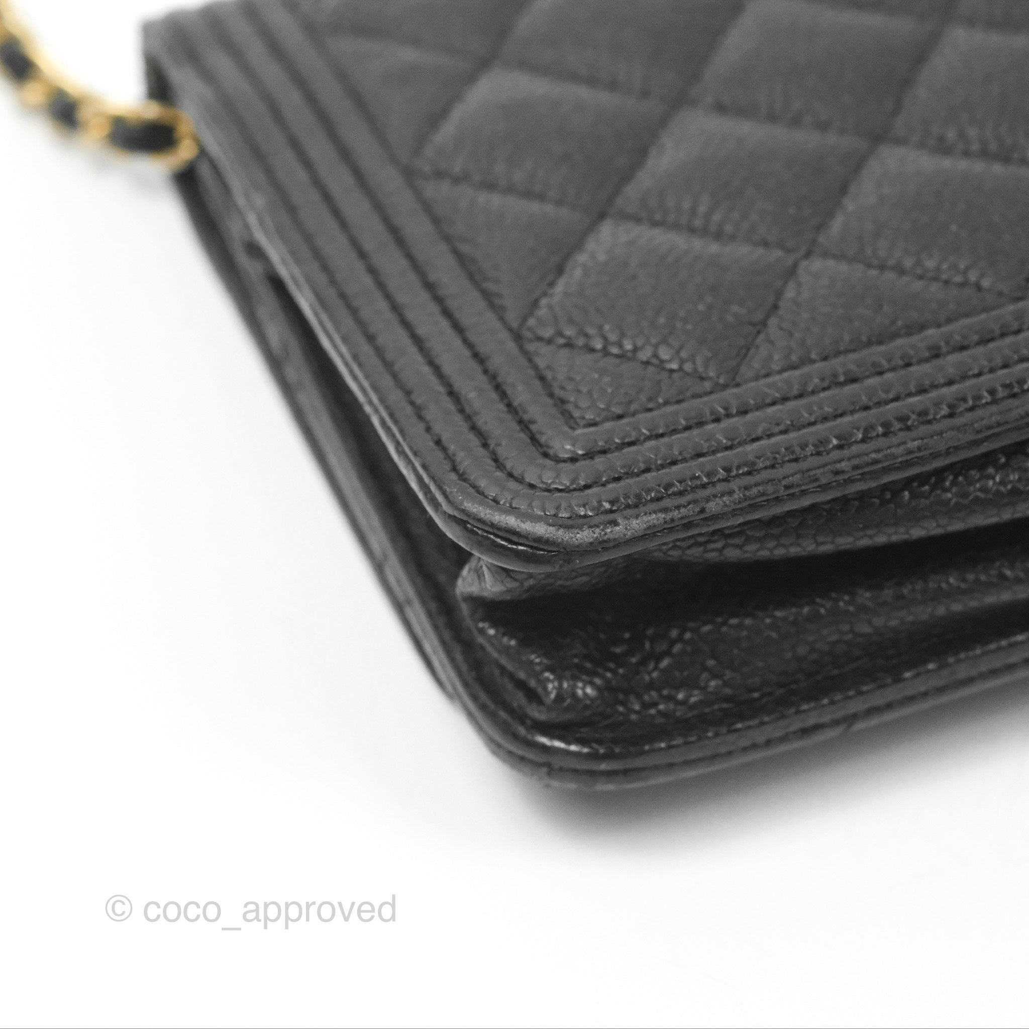 Chanel Boy Wallet on Chain WOC Black Caviar Gold Hardware - Luxury Crossbody Bag for Women, Perfect for Evening Events & Daily Use