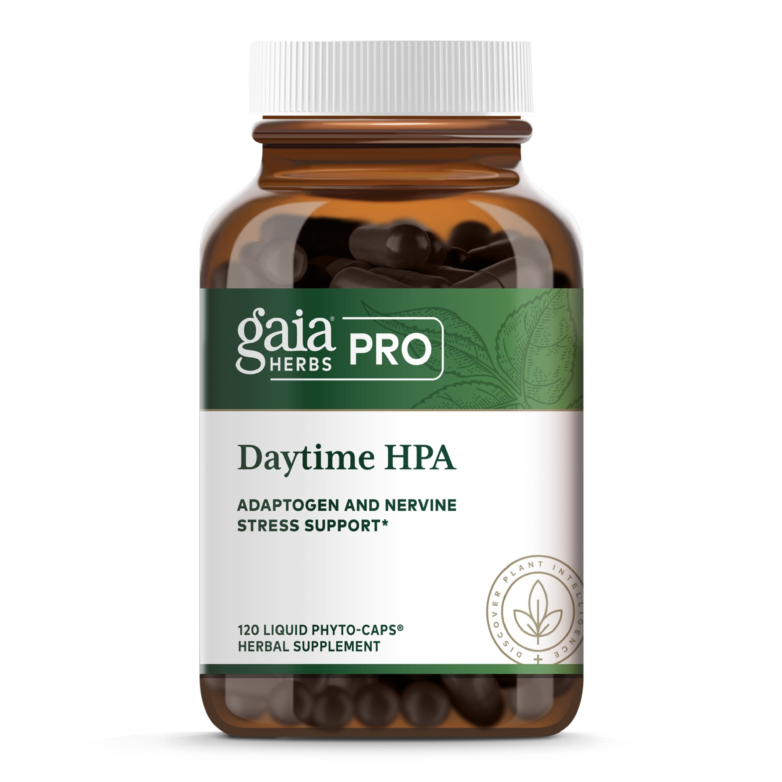 Gaia Herbs PRO Daytime HPA Adaptogen & Nervine Supplement for Stress Relief - Ashwagandha, Organic Holy Basil, Oats, Rhodiola & Schisandra - 120 Vegan Liquid Phyto-Capsules (60 Servings) - Supports Energy & Focus for Work, Study & Daily Stress Management
