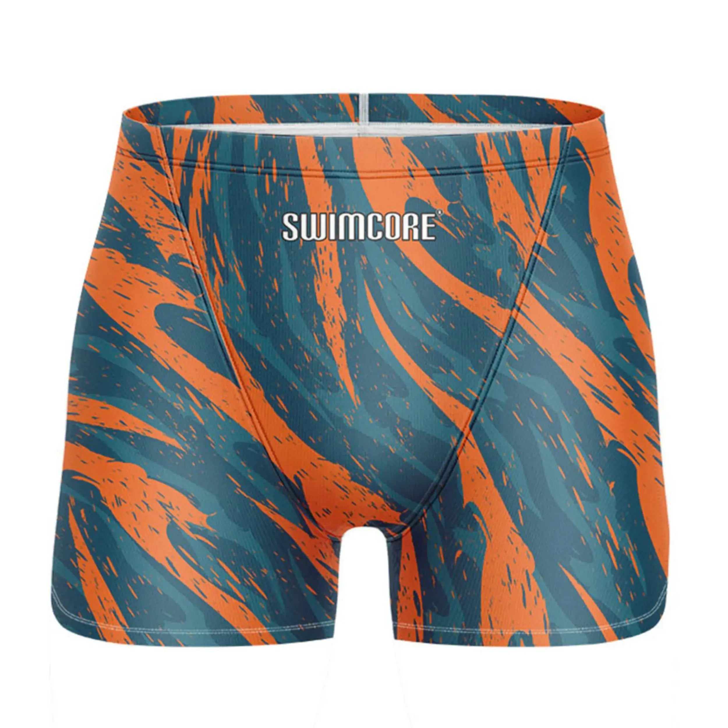 Men's Quick-Dry Swim Jammers with Tide Grid Palm Print - High-Performance Swimwear for Competitive Swimming & Training | Perfect for Lap Swimming, Triathlons & Beach Sports