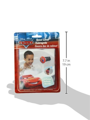 Disney Cars Inflatable Bathtub Spout Cover - Soft Baby Bath Safety Protector for Kids, Toddler & Infant - Red - Prevent Head Injuries During Bath Time & Shower Play