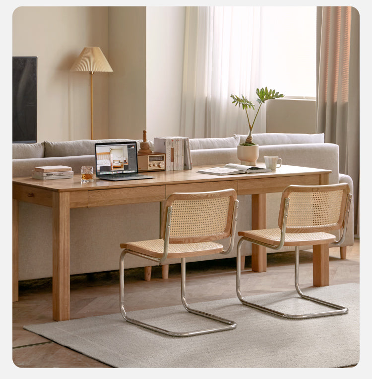 Premium Solid Oak & Ash Wood USB Office Desk - Modern Home & Workspace Furniture for Productivity & Organization | Perfect for Remote Work, Study & Office Setup