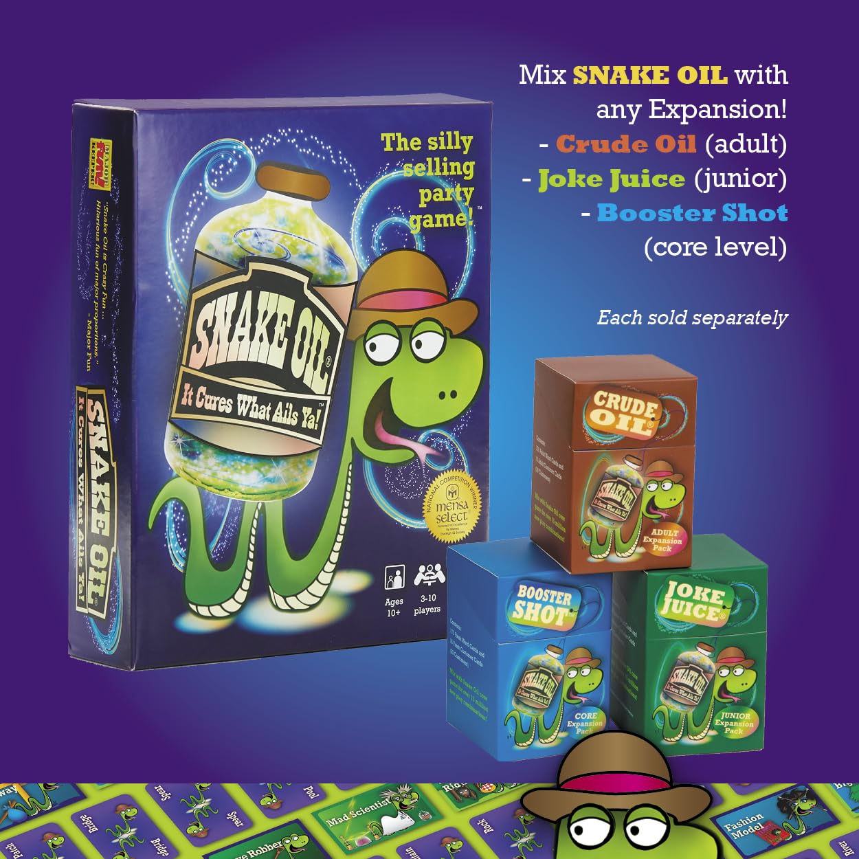 SNAKE OIL Crude Oil - Uncensored Adult Party Game Expansion Pack - Hilarious Sales Pitch Card Game for Game Nights & Bachelor Parties - Perfect for Friends Gatherings & Drinking Games
