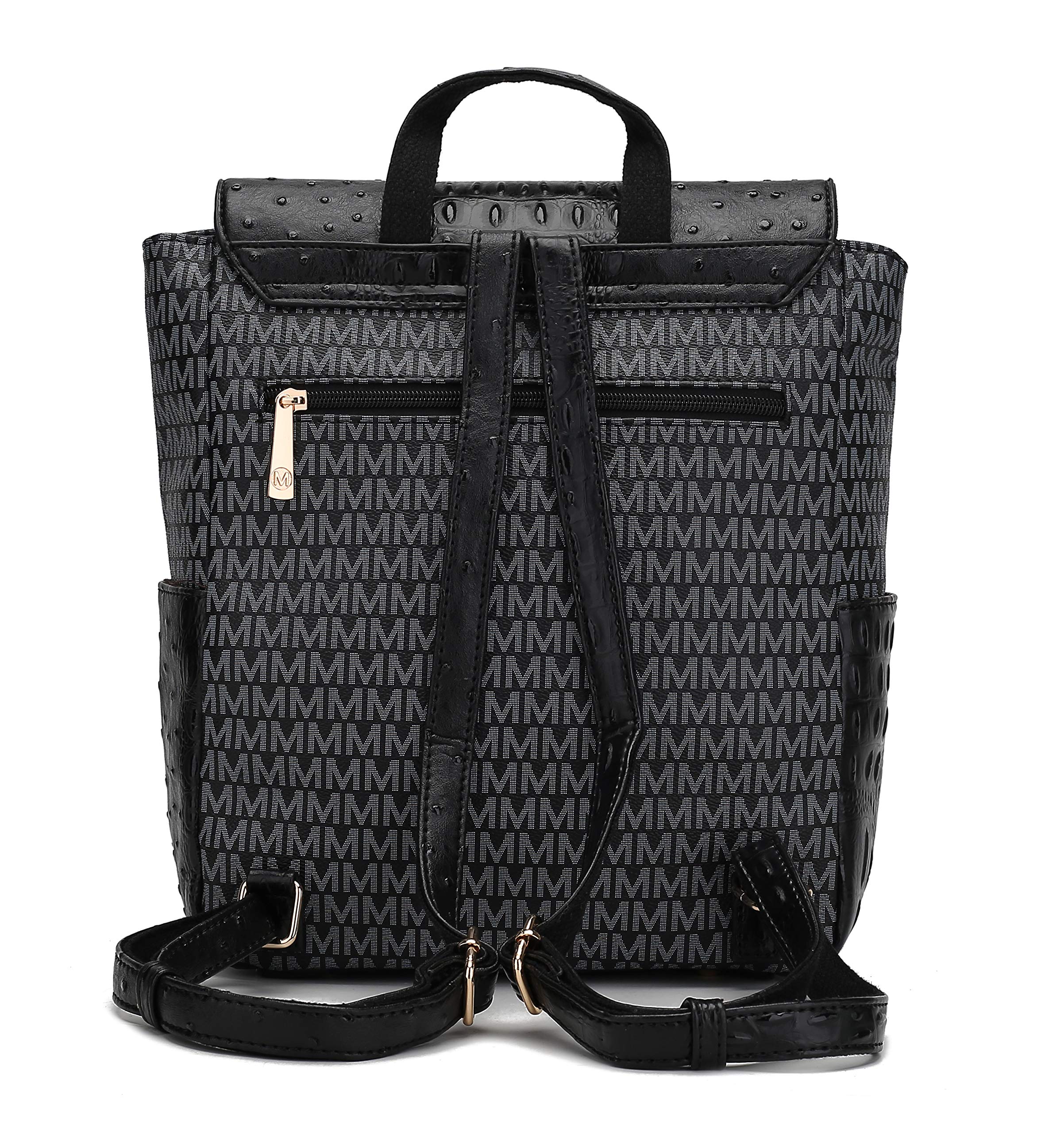 MKF Collection Women's Vegan Leather Backpack - Stylish Top Handle Multi-Pocket Bookbag for Work, School & Travel | Fashionable Laptop Bag for Daily Commute & Weekend Getaways