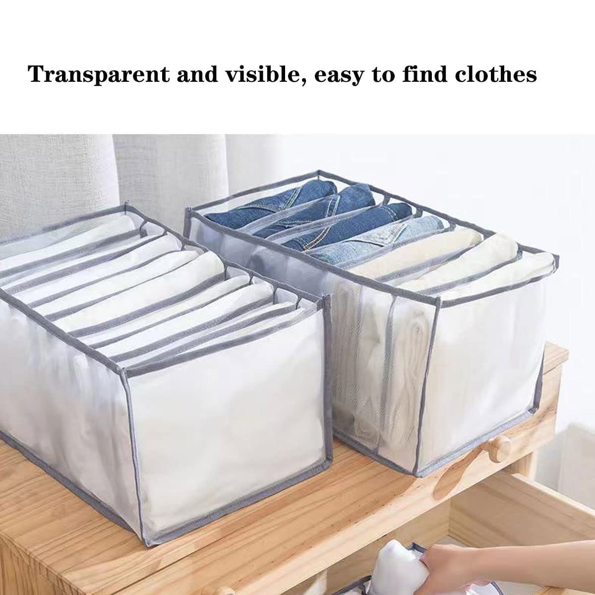 3-Piece Washable Mesh Wardrobe Organizer Set - 7 Grids & 9 Grids Foldable Closet Drawers for Jeans, Shirts, T-Shirts, Leggings | Space-Saving Clothes Storage Solution for Bedroom, Closet & Dorm Organization
