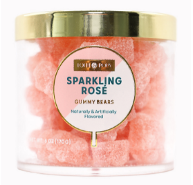 Sparkling Rosé Gummy Bear Candy Tub - Sweet & Fruity Gourmet Gummies for Parties, Weddings & Gifts | Lolli & Pops