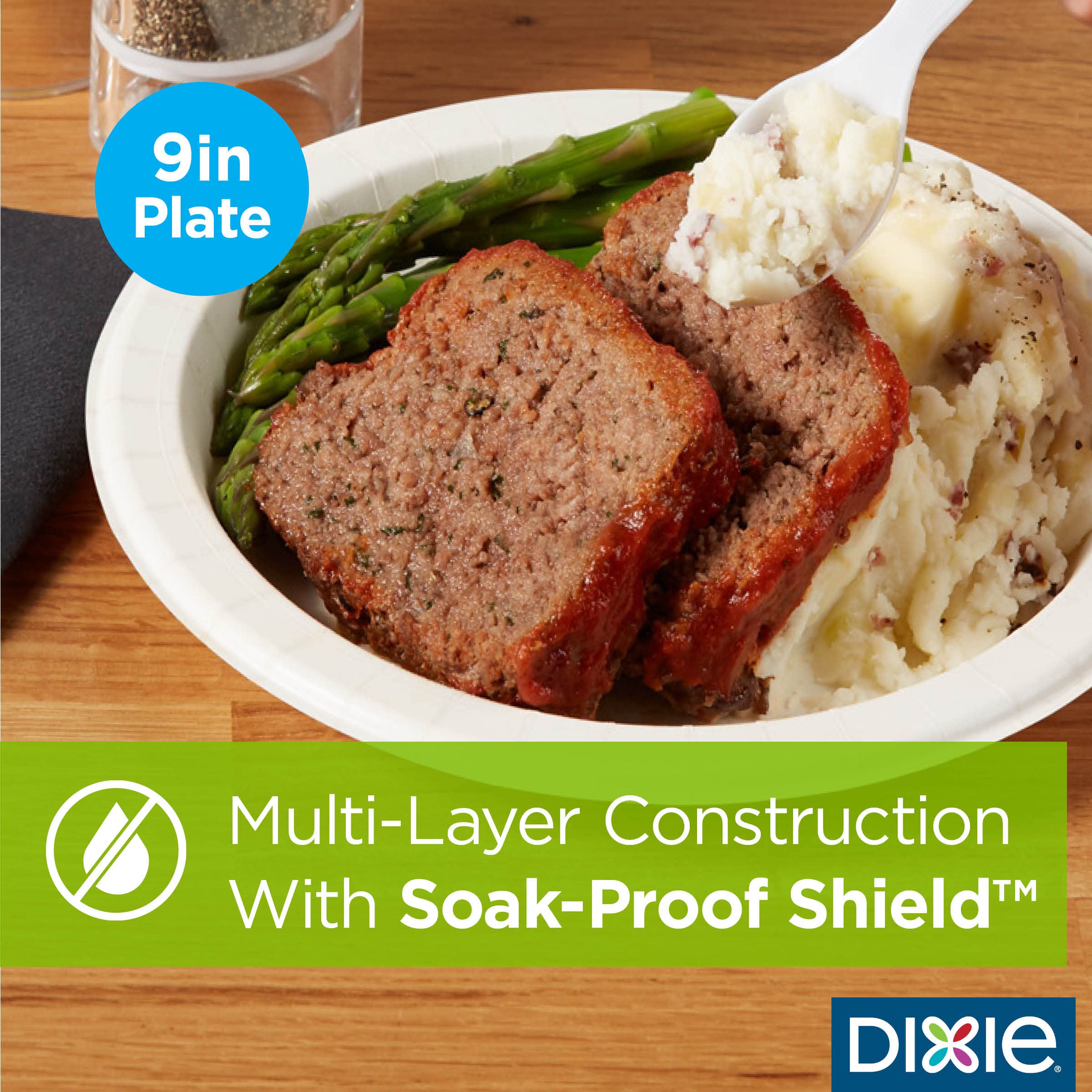 Dixie Bulk Paper Plates 8.5 Inch - 300 Count (6 Packs of 50) - Medium Weight White Disposable Plates for Home, Restaurants, Events & Catering - Perfect for Parties, BBQs, Picnics & Office Lunches - Item #UX9P300