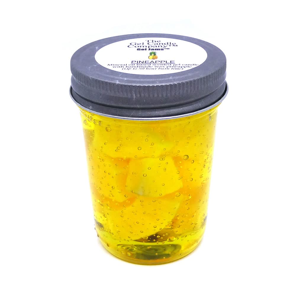 Pineapple Gel Jams™ Scented Candle - Hand Poured in USA - Long Lasting 50+ Hours - Tropical Home Decor & Relaxation Gift for Spa, Bathroom, Bedroom