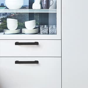 Probrico 100 Pack 3-3/4 Inch Square Cabinet Handles - Flat Black Kitchen Cabinet Pulls & Drawer Handles - Durable Cabinet Hardware for Kitchen, Closet, Wardrobe & Bedroom Furniture (Perfect for Modern Home Renovation & DIY Projects)