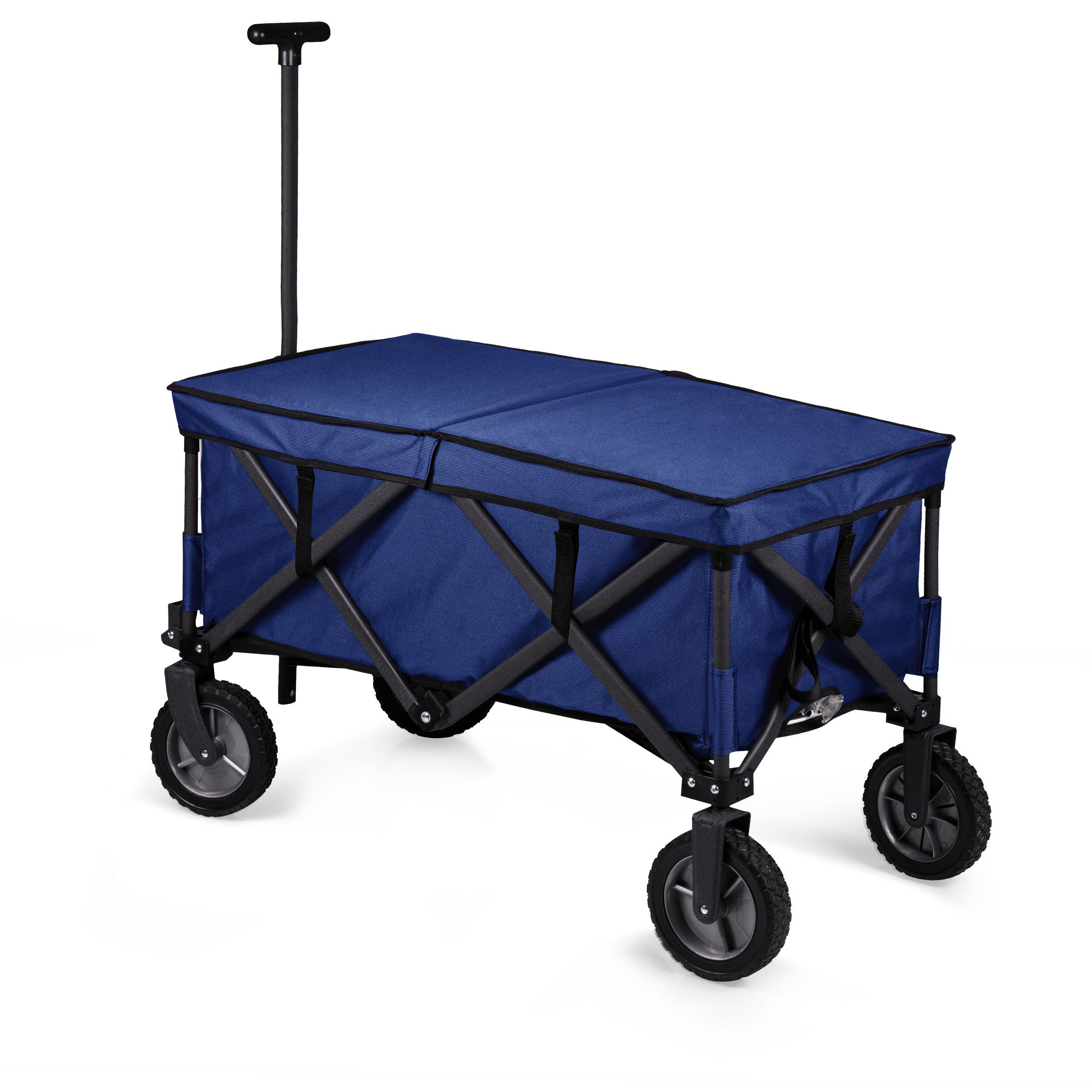 PICNIC TIME Adventure Wagon Elite - Heavy Duty Folding Utility Cart with Table Top Lid & Soft Cooler Liner | Perfect for Beach, Camping, Tailgating, Farmers Market & Outdoor Adventures
