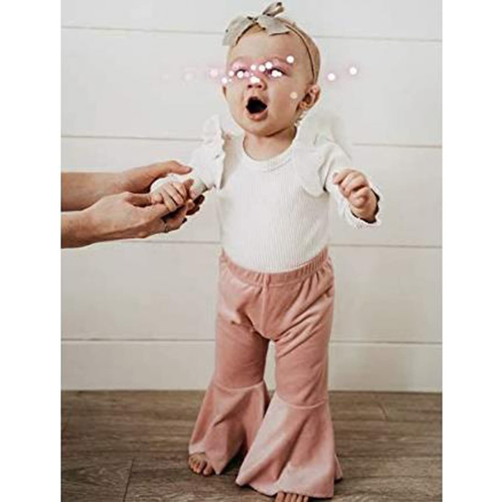 Toddler Bell Bottom Pants for Baby Girls - Soft Ruffle Leggings & Flare Trousers | Cute Playtime & Photoshoot Outfits