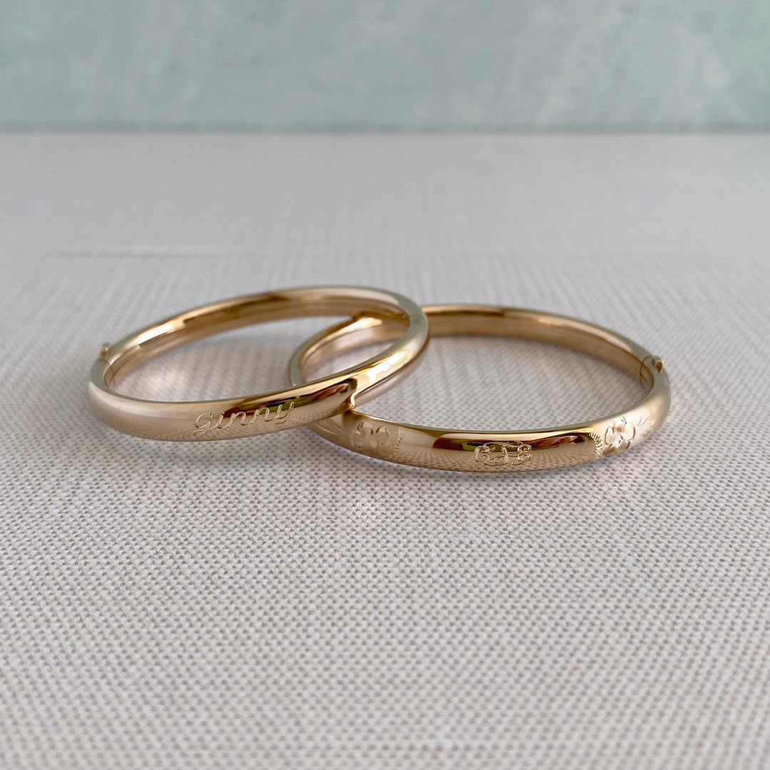 14K Gold Filled Baby Bangle Bracelet - Dainty & Hypoallergenic Jewelry for Infants - Perfect for Christening, First Birthday & Special Occasions
