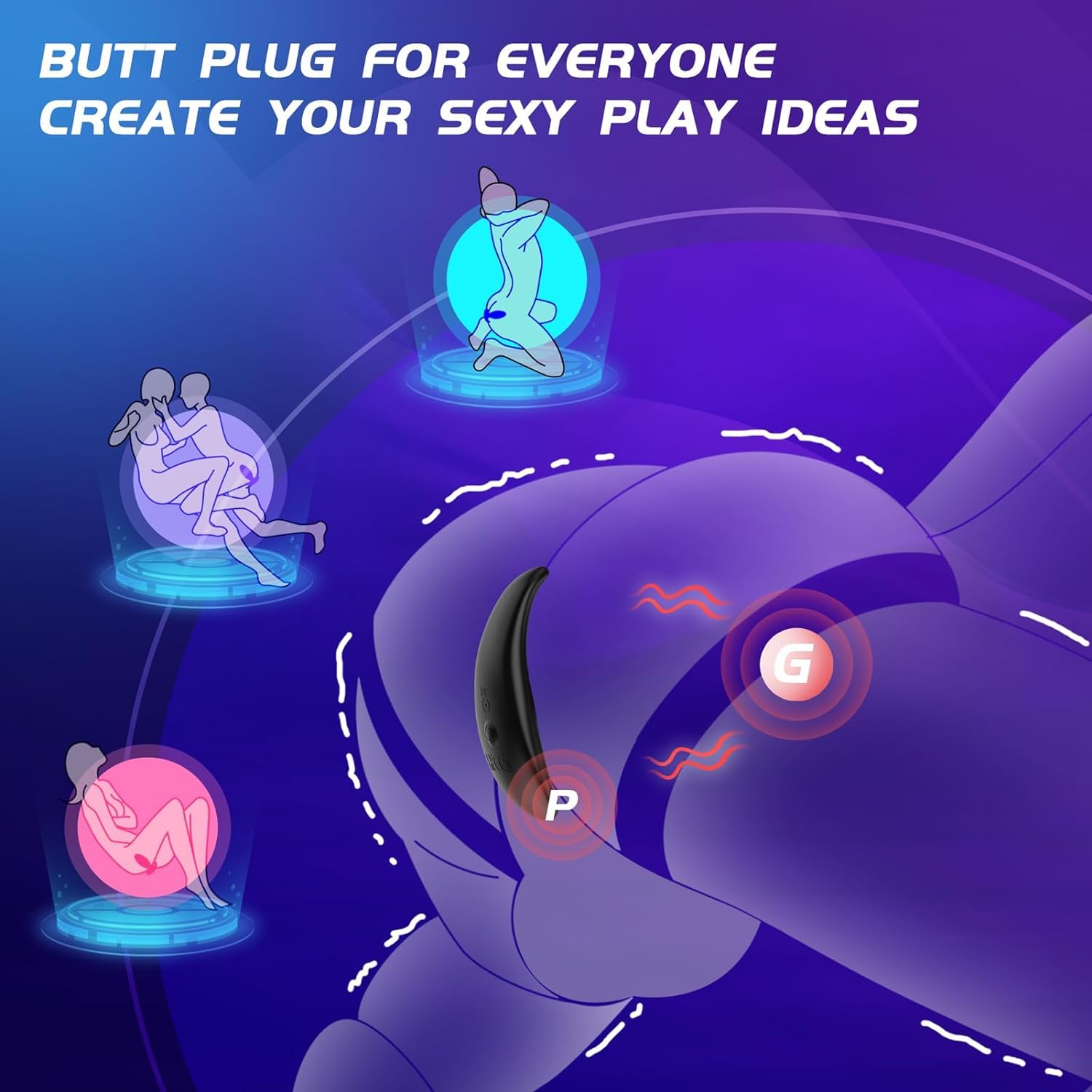 Premium Vibrating Anal Plug for Men & Couples - Remote Control Prostate Massager with 10 Vibration Modes - G-Spot Stimulator for Enhanced Pleasure & Intimate Play - Perfect for Solo Use & Couples' Adult Games