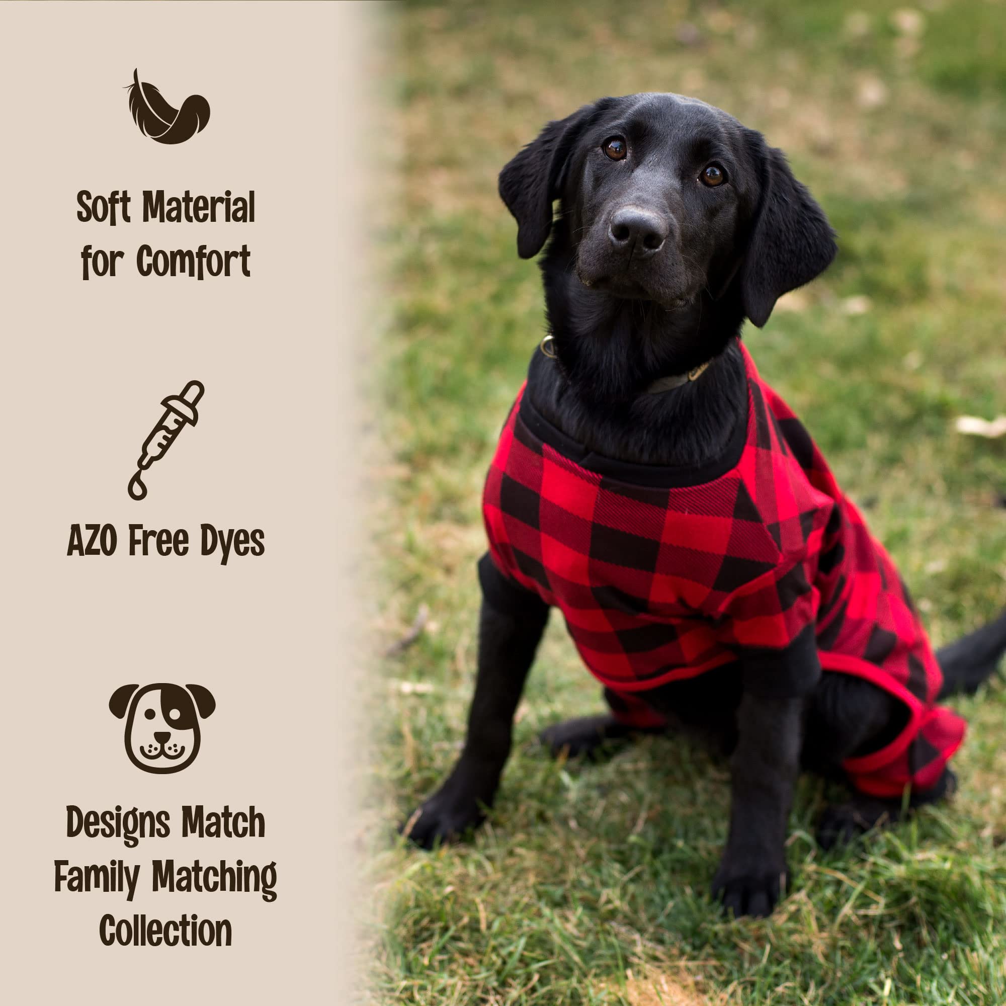 Lazy One Flapjacks Dog Sweater - Plaid One-Piece Pet Outfit for Small to Medium Dogs | Matching Family Pajamas Set | Cozy Winter Wear for Indoor & Outdoor Activities