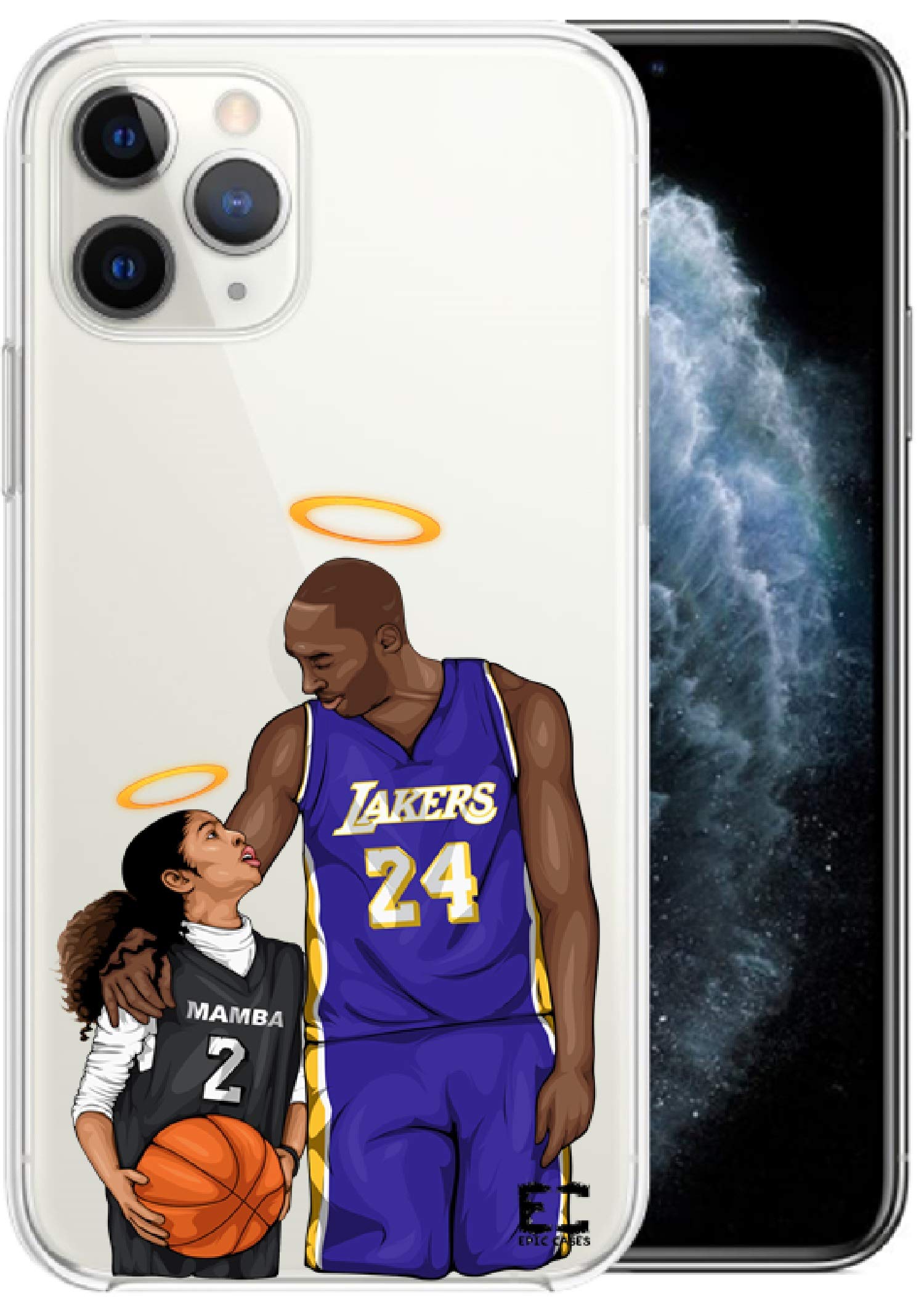iPhone 13 Mini Case - Ultra Slim Crystal Clear TPU Cover with Wireless Charging | Mamba & Gigi Basketball Series | Perfect for Daily Use, Sports & Travel Protection