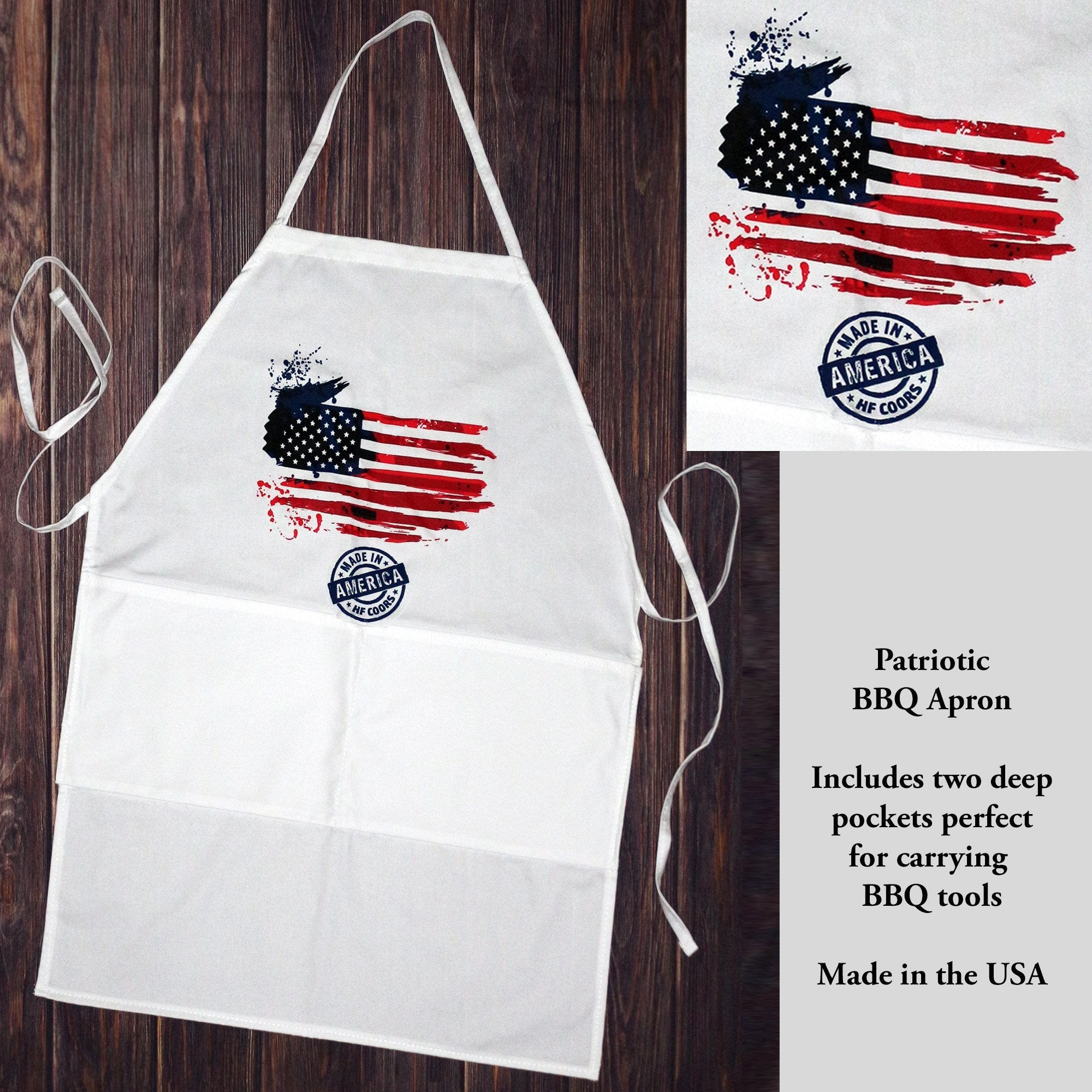 Coors Patriotic BBQ Apron - Heavy Duty Grilling Apron for Men & Women - Perfect for 4th of July, Memorial Day & Outdoor Cooking