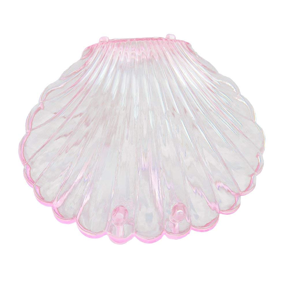 PULABO Transparent Seashell Jewelry Box - Elegant Necklace & Bracelet Storage Organizer with Case, Pink | Perfect for Travel, Gift Giving & Home Decor