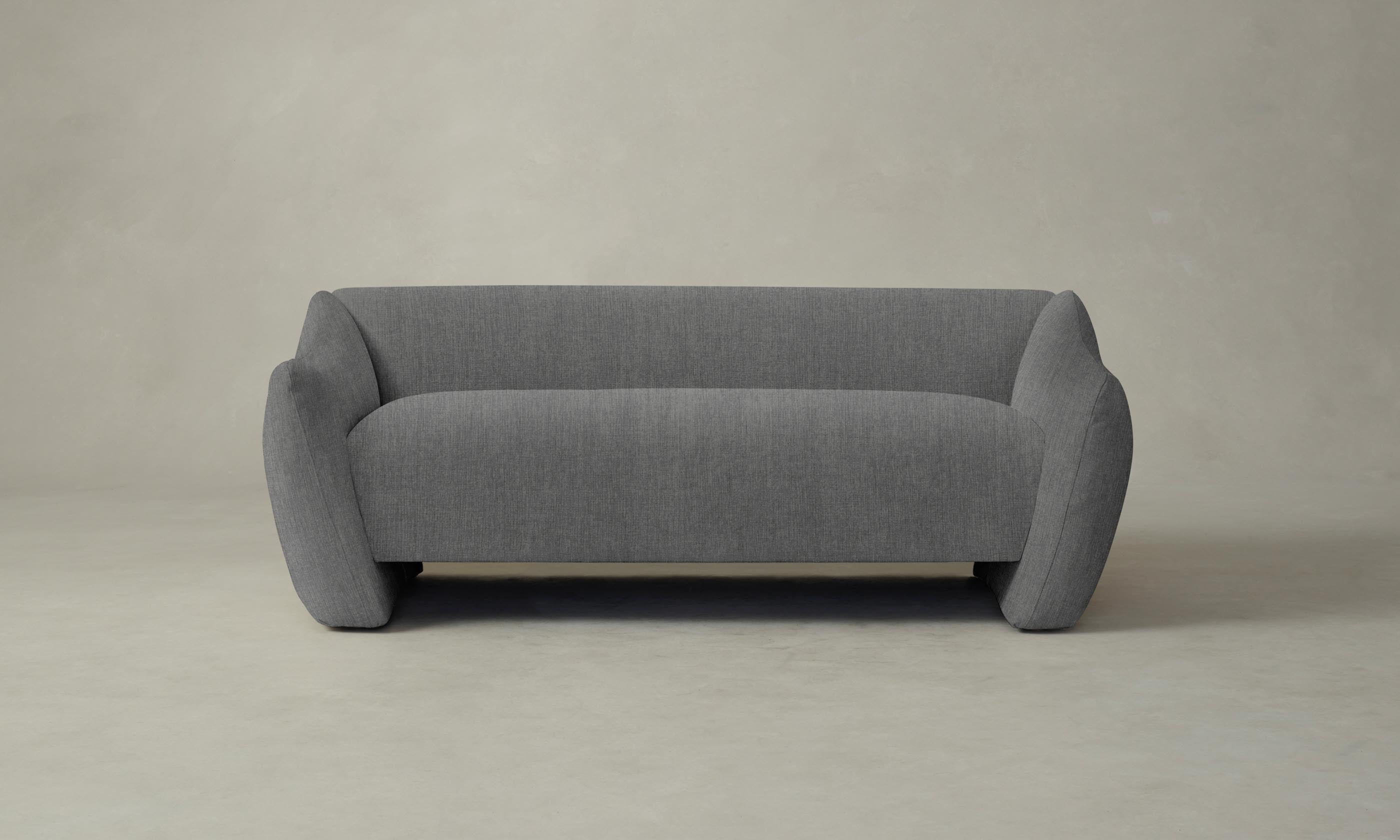 The Bond Settee Performance Tweed Smoke - Stylish Mid-Century Modern Sofa for Living Room, Lounge & Office Decor