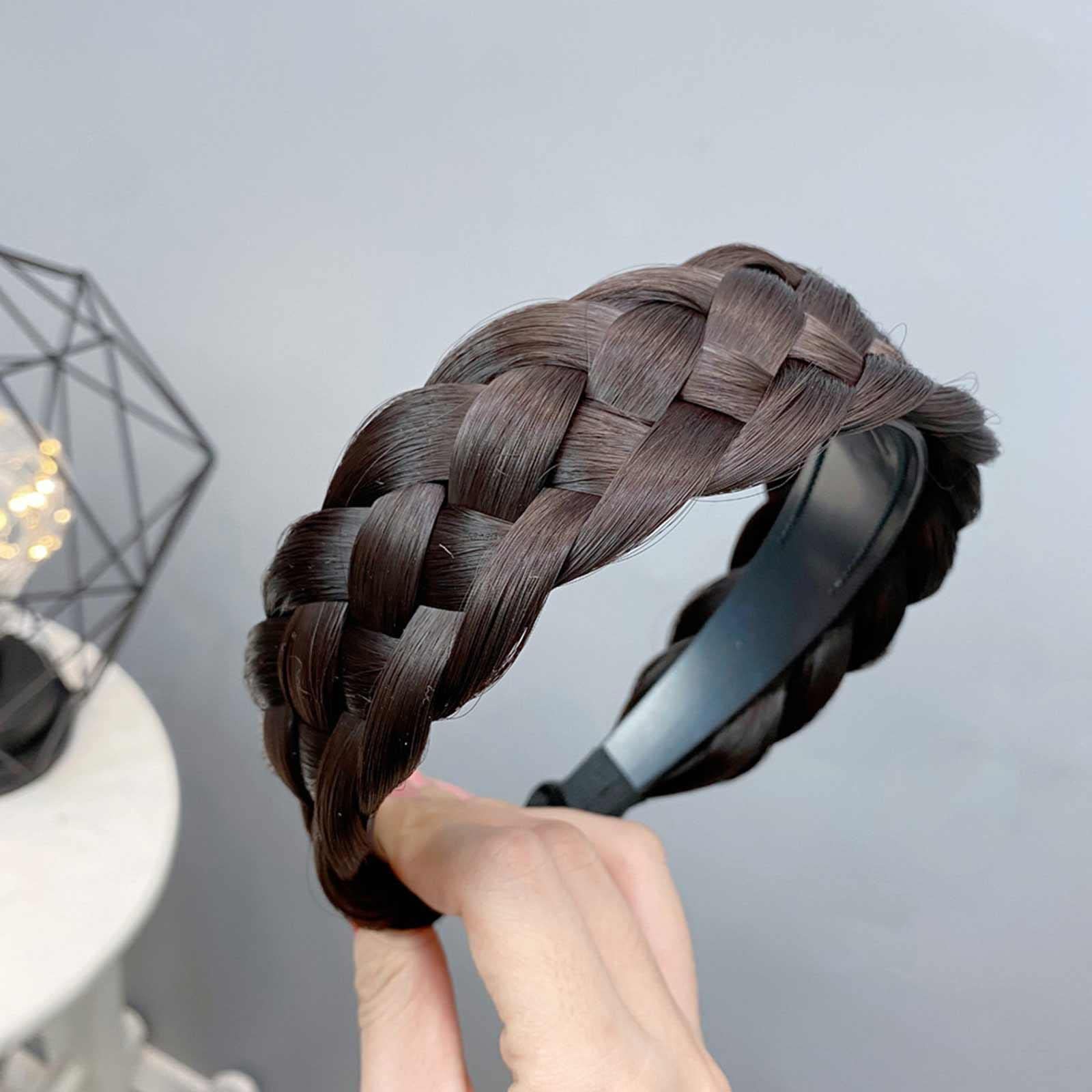 Bohemian Braid Wig Twist Headband - Thick Fishbone Braid Hair Hoop with Accessories for Women (Perfect for Festivals, Cosplay & Daily Styling)