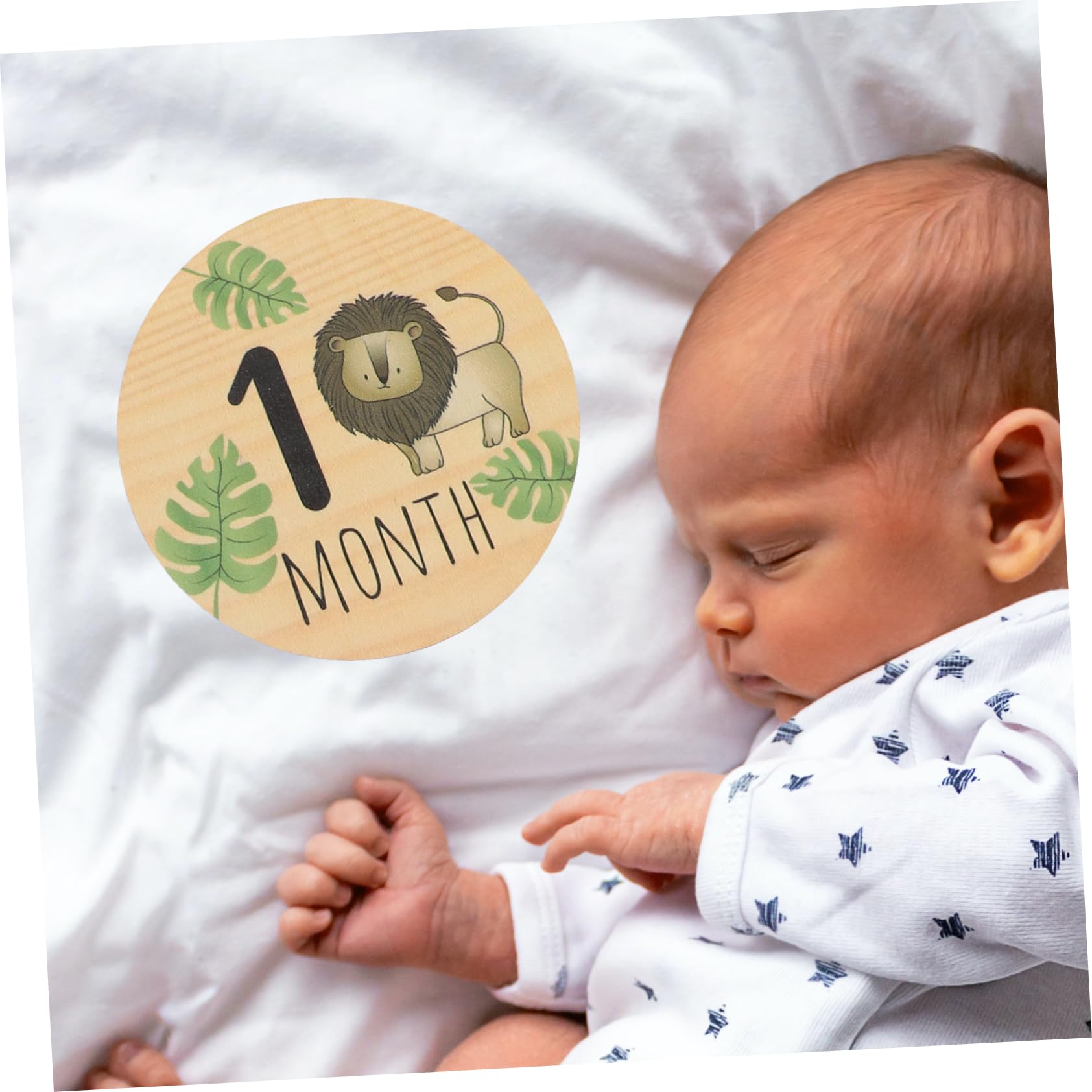 HEMOTON 7-Piece Wooden Baby Month Milestone Cards - Newborn Welcome Sign & Nursery Photo Props for 0-12 Months - Perfect for Baby Showers, First Birthday Decorations and Monthly Photo Shoots