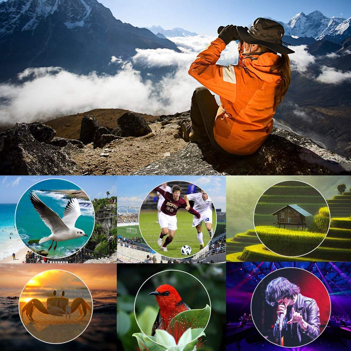 High-Powered Portable Monocular Binoculars for Low Light Conditions - Large Eyepiece Waterproof Wide Angle Binoculars for Bird Watching, Hunting, Hiking & Outdoor Adventures