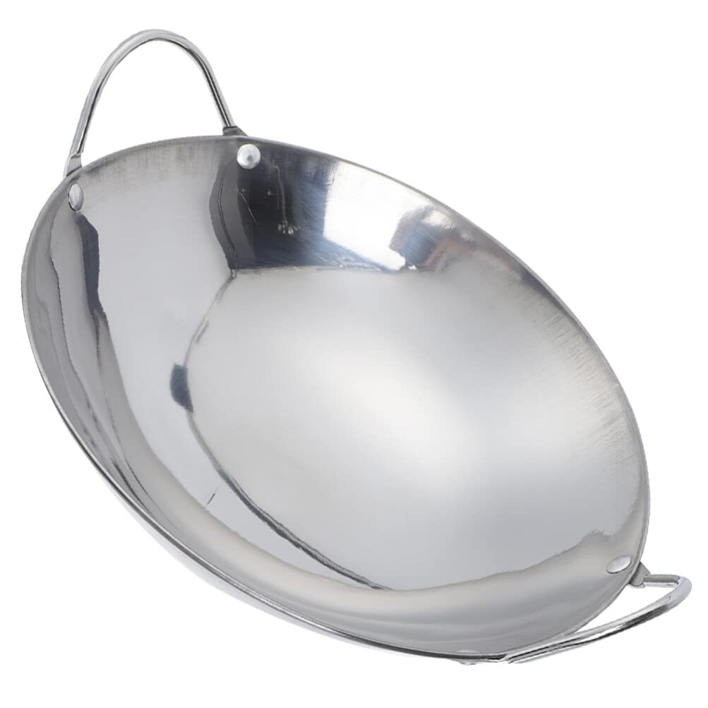Premium Stainless Steel Griddle Pan - Shabu Hot Pot, Fry Pan & Vegetable Cooking Pot with Metal Handle for Home Kitchen | Perfect for Stir-Fry, Sautéing & Asian Hot Pot Meals