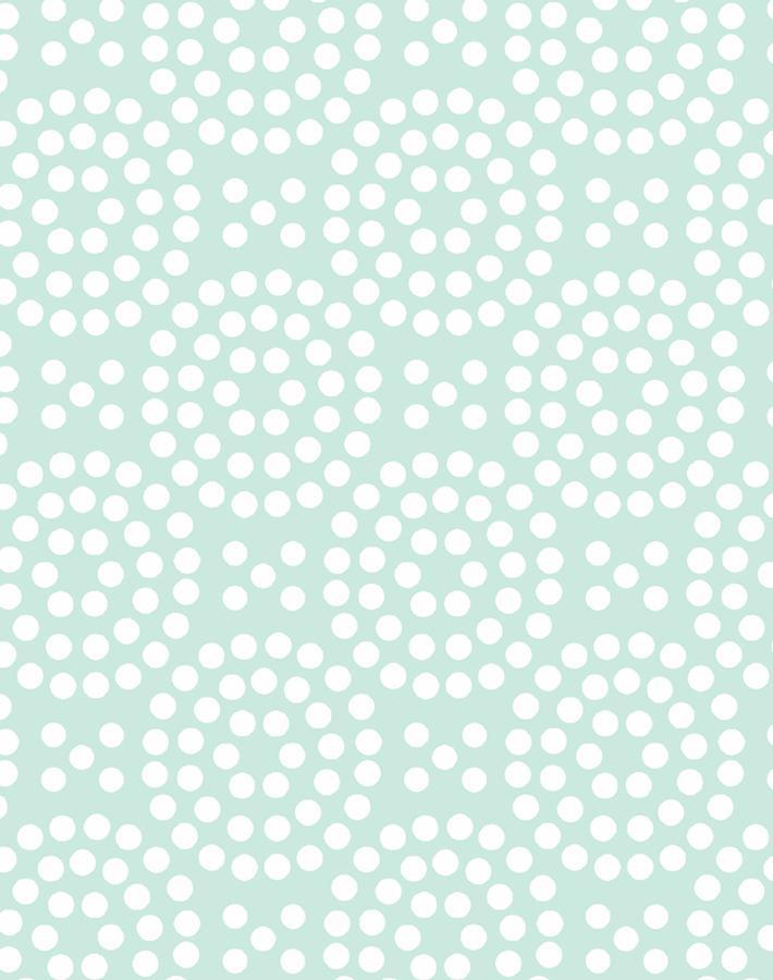 Dot Dot Peel and Stick Wallpaper by Wallshoppe - Mint Green Self-Adhesive Removable Wallpaper for Bedroom, Nursery, or Home Office Decor