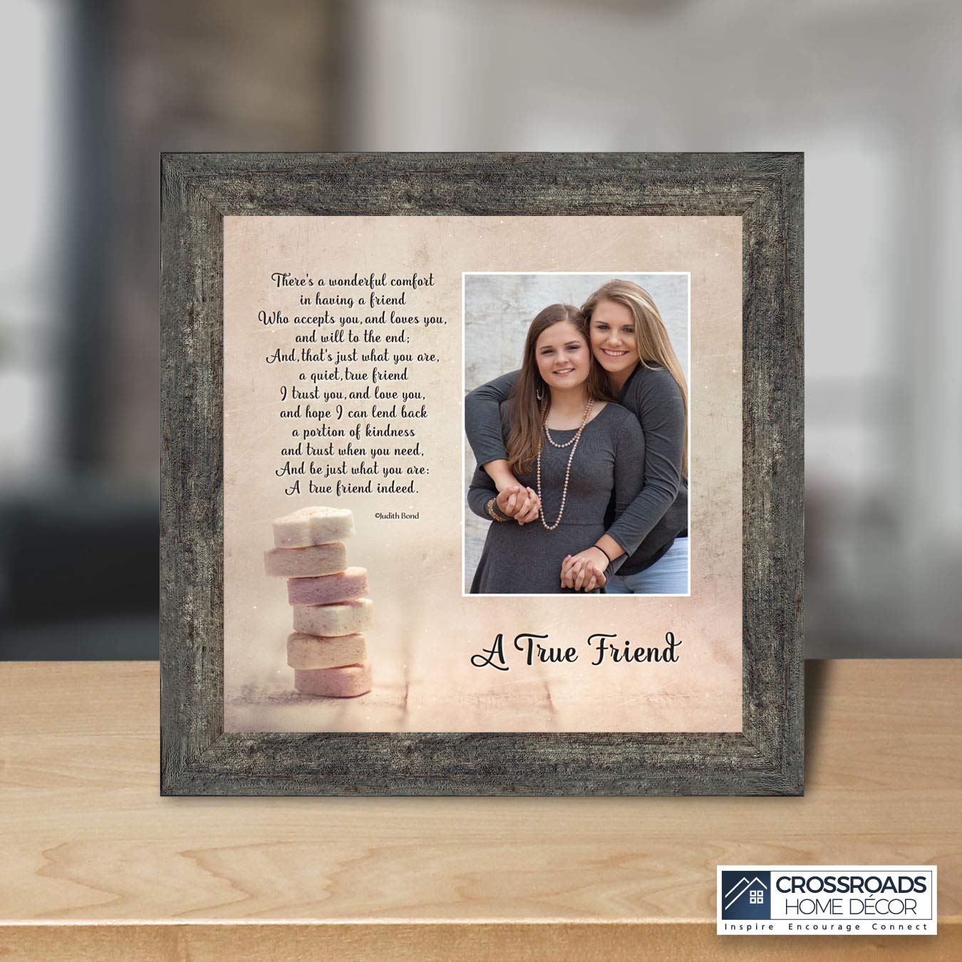 Best Friend Picture Frame for Women - Crossroads Home Décor Thoughtful Gift for Bestie, BFF, Sister - Perfect for Birthdays, Anniversaries & Home Décor