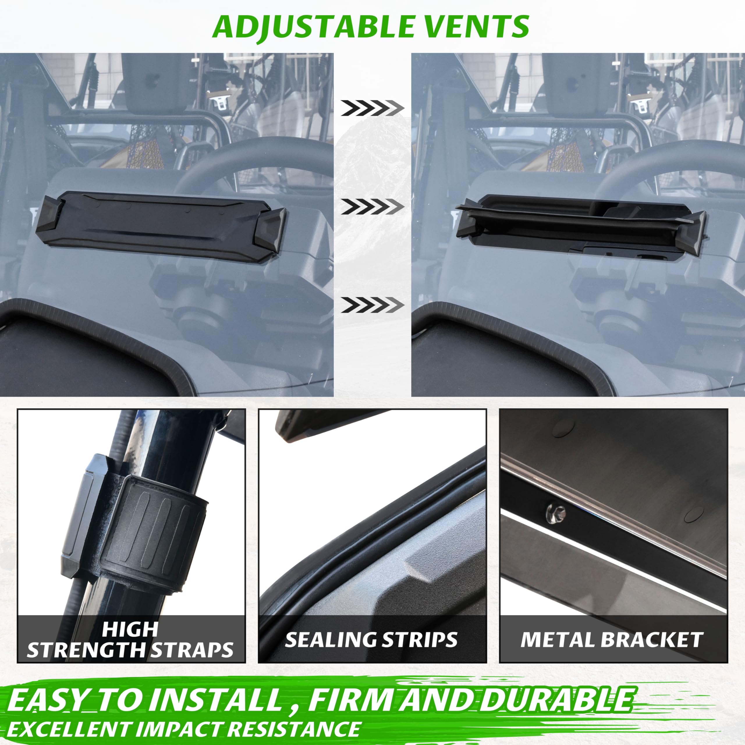 SAUTVS Clear Scratch-Resistant Hard Coat Poly Vented Full Windshield for Honda Pioneer 700-2 / 700-4 (2014-2025) | Durable Front Windscreen for Honda Pioneer 700 2P & 4P Models | Perfect for Off-Roading, Hunting & Farm Work