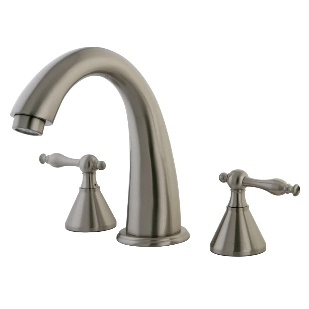 Kingston Brass KS2368NL Naples Roman Tub Faucet with Lever Handle in Brushed Nickel Finish - Perfect for Luxury Bathrooms and Spa-Like Bathtub Installations