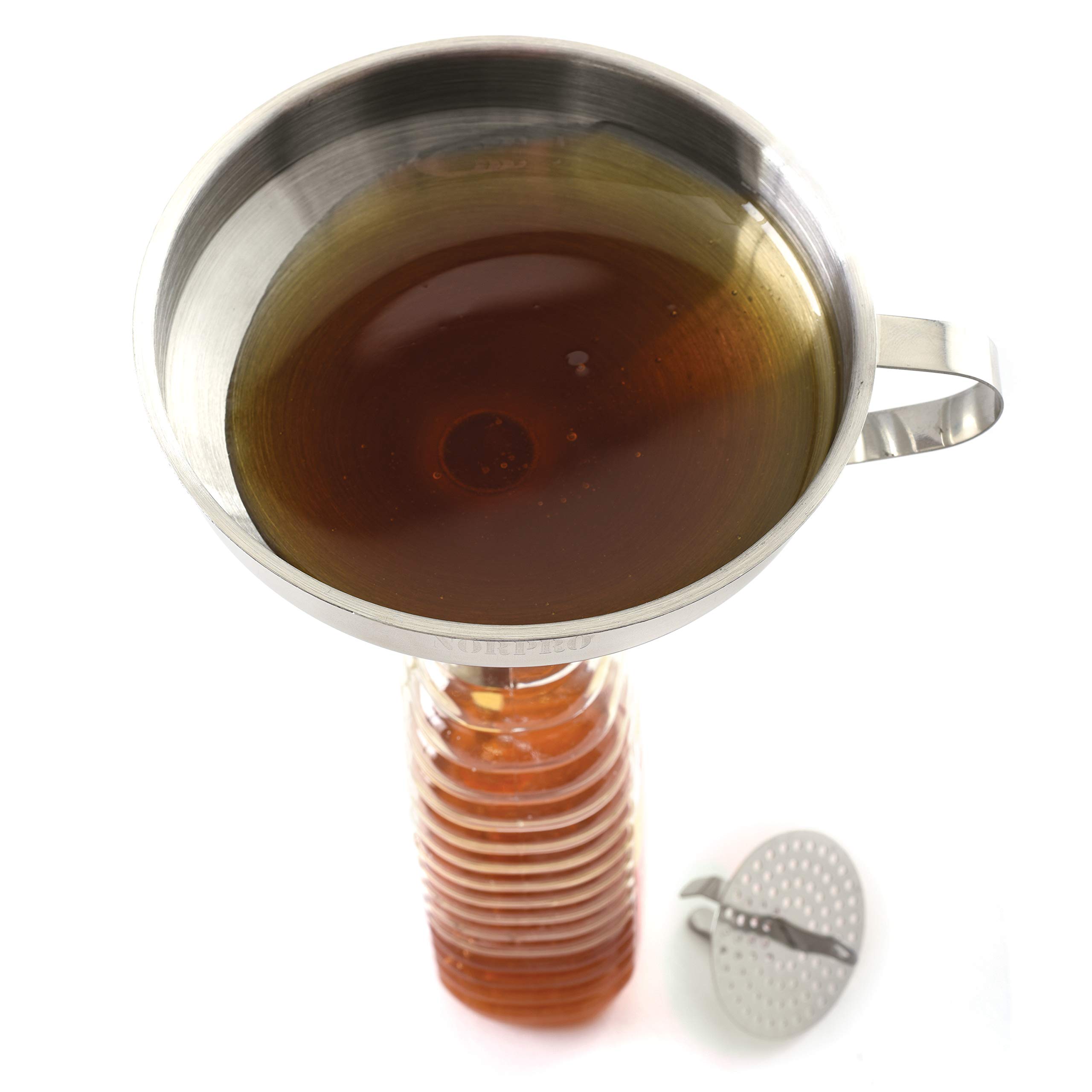 Norpro 5-Inch Stainless Steel Kitchen Funnel with Removable Strainer - Perfect for Cooking, Baking, Canning & Liquid Transfer