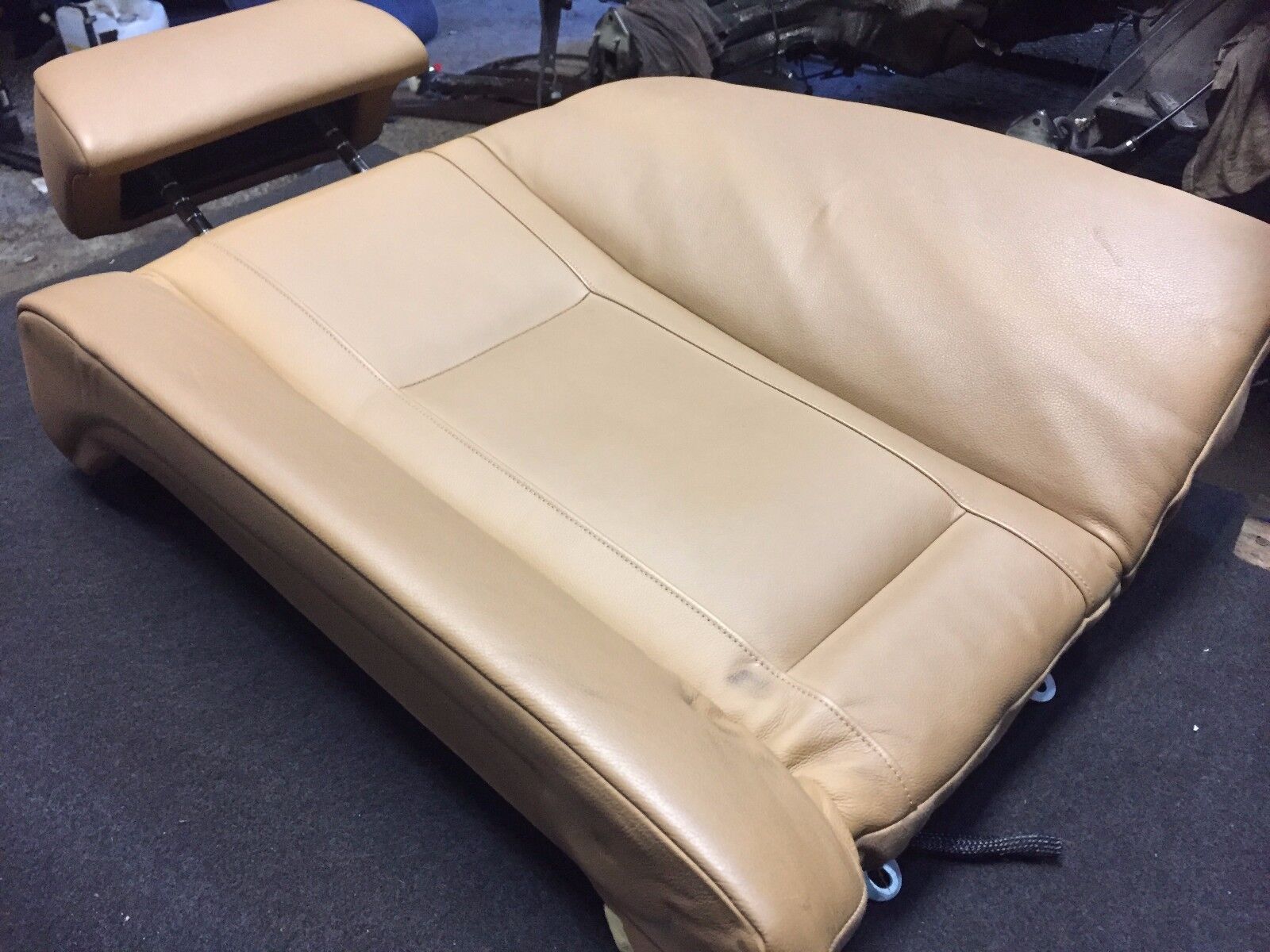 2002-2005 BMW 745i E65 Genuine OEM Left Rear Driver Side Seat Backrest Upper Leather Cover - Perfect for Car Interior Restoration & Luxury Upgrades