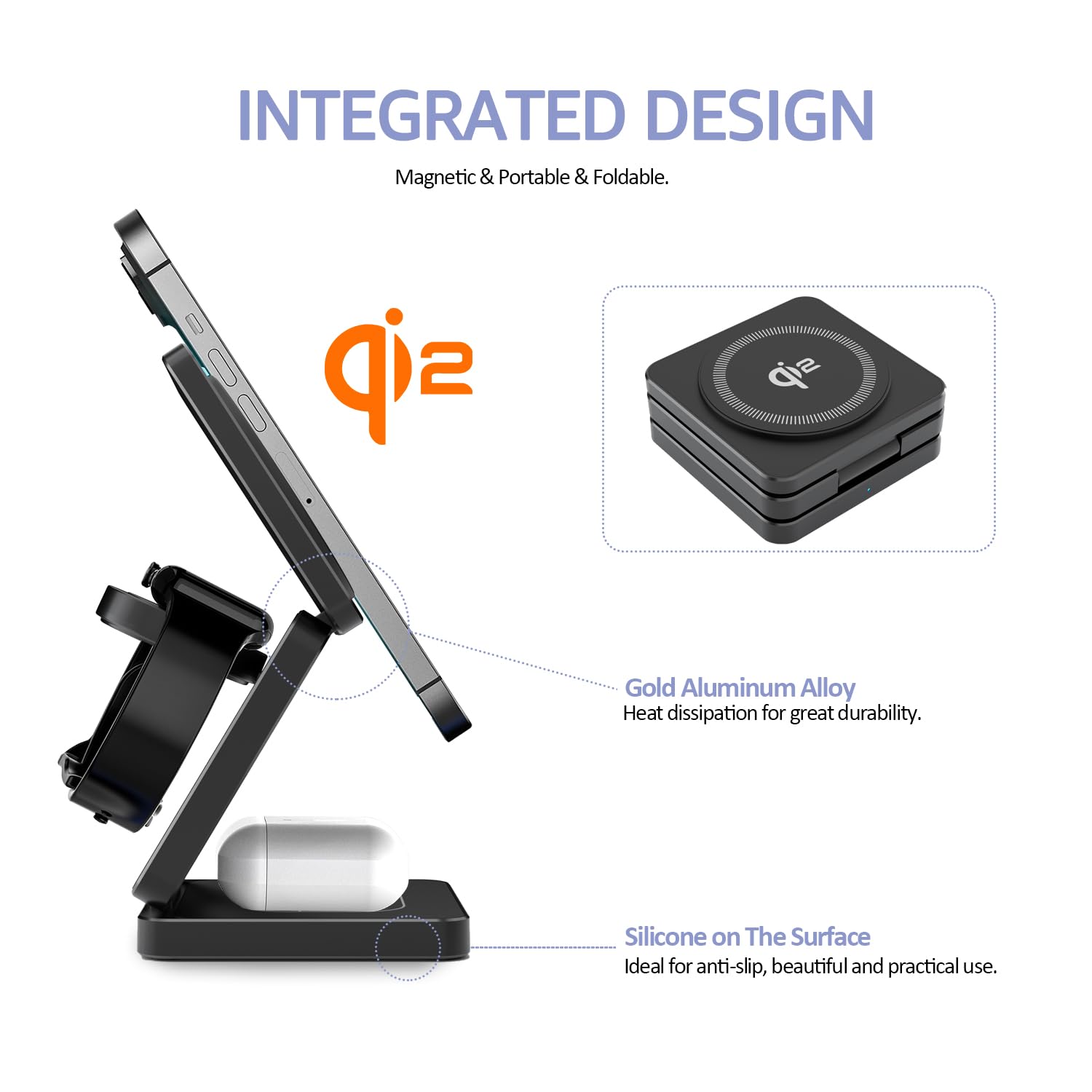 25W 3in1 Magsafe Charging Station for iPhone - Fast Wireless Charger for iPhone, iWatch & AirPods - Home & Office Use