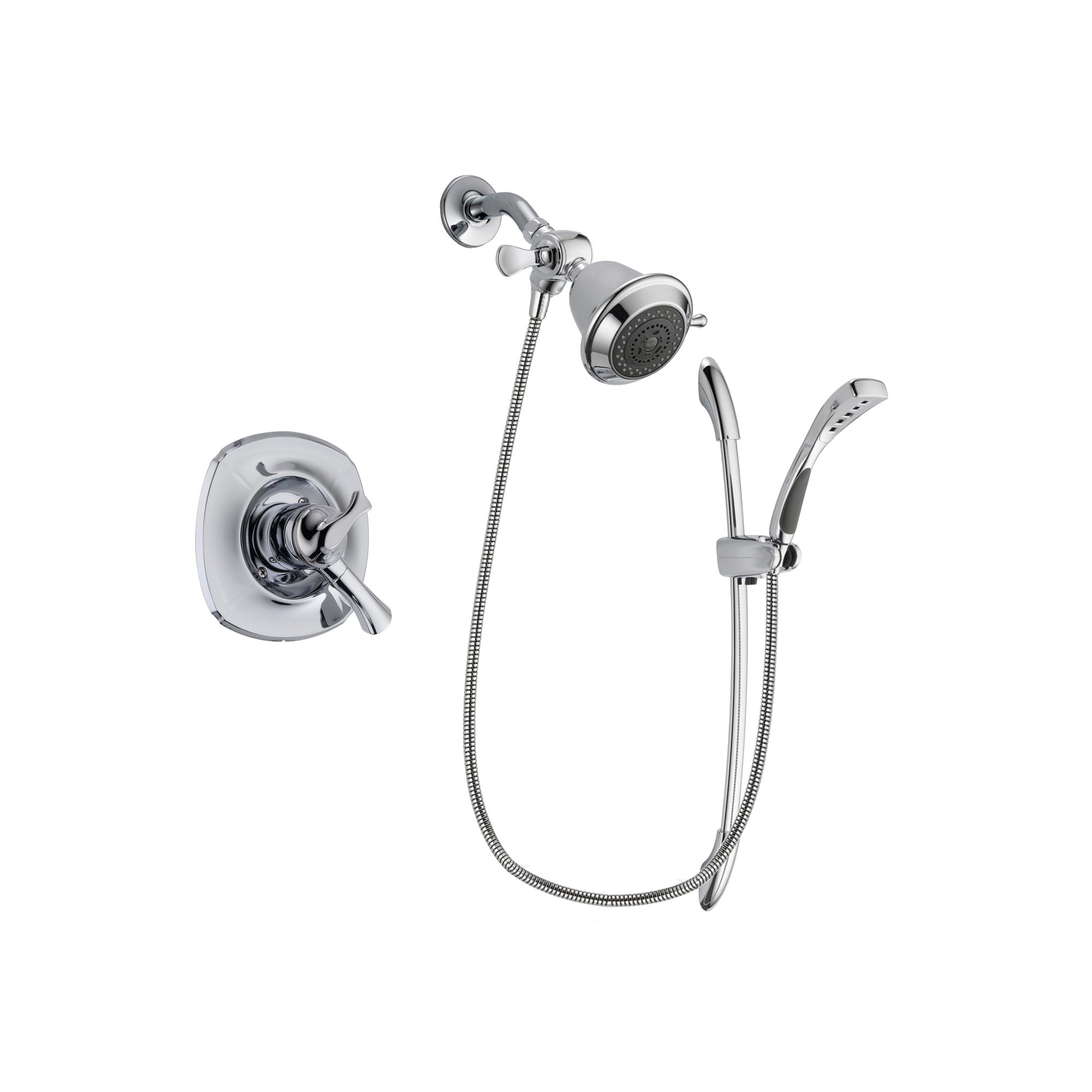 Delta Addison Chrome Finish Dual Control Shower Faucet System with Shower Head & Handheld Sprayer - Includes Rough-in Valve & Slide Bar (Model DSP0454V) - Perfect for Bathroom Renovation & Modern Home Upgrades