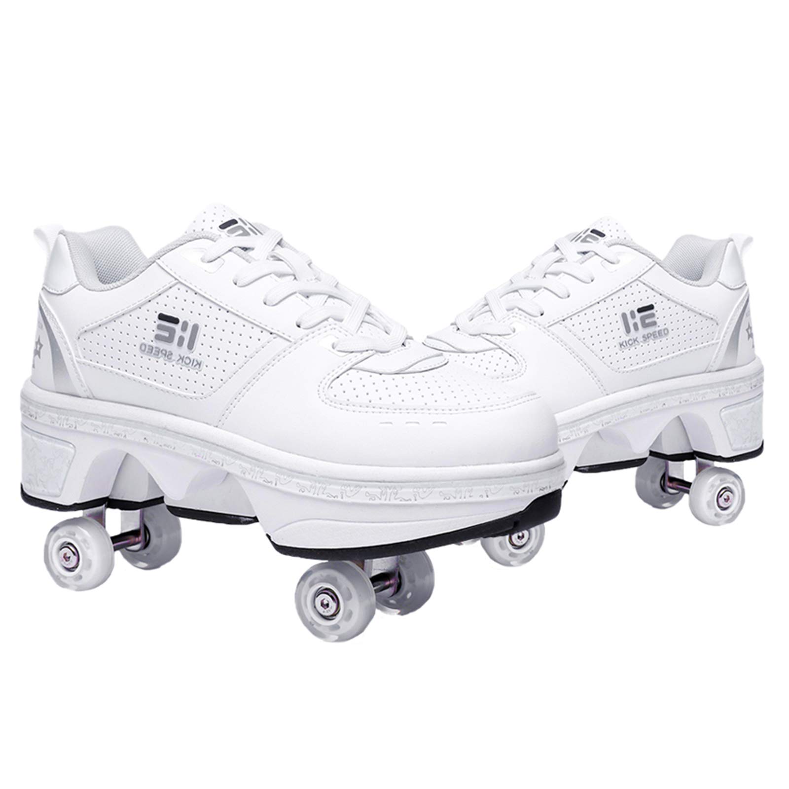 Women's & Kids' Quad Roller Skates - Adjustable Double Row Wheels for Indoor & Outdoor Skating | Perfect for Sports, Fitness & Family Fun Activities