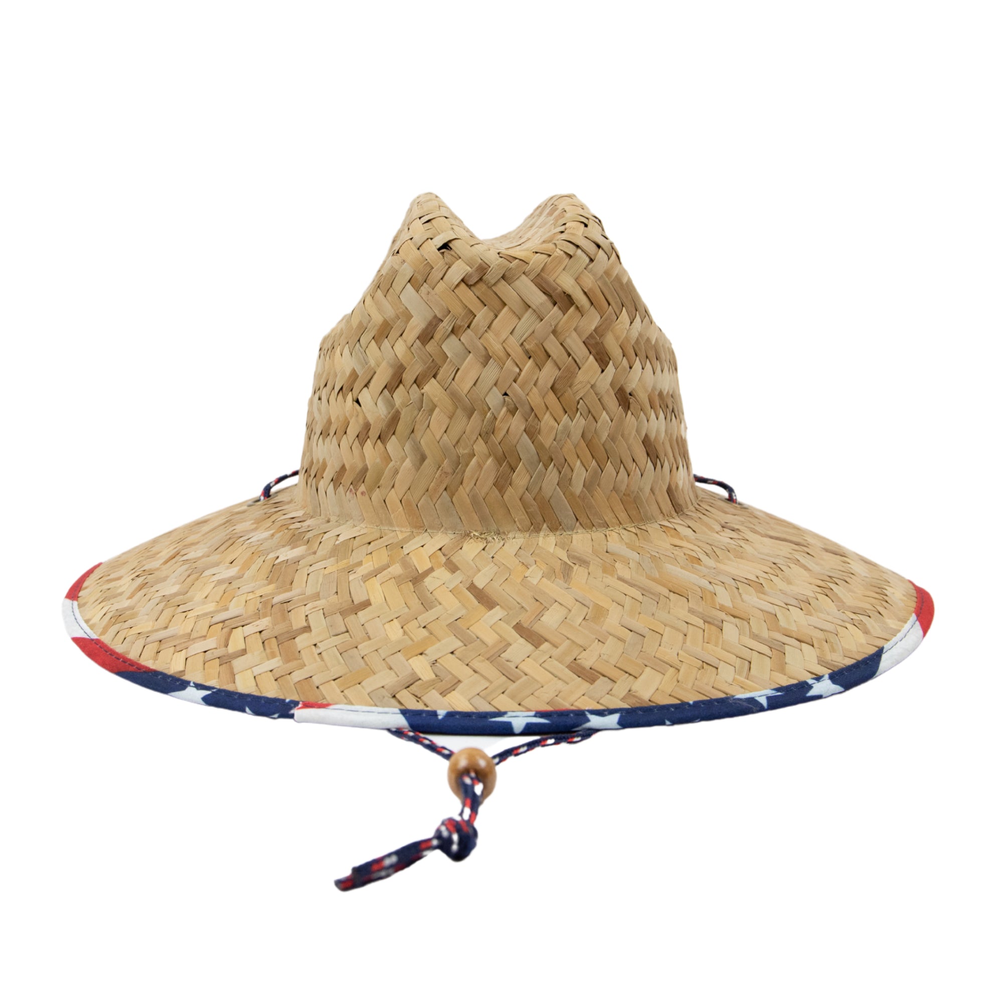 Men's Lifeguard Straw Hat with Under Brim Print & Adjustable Chin Cord - Perfect for Beach, Pool, and Outdoor Summer Activities